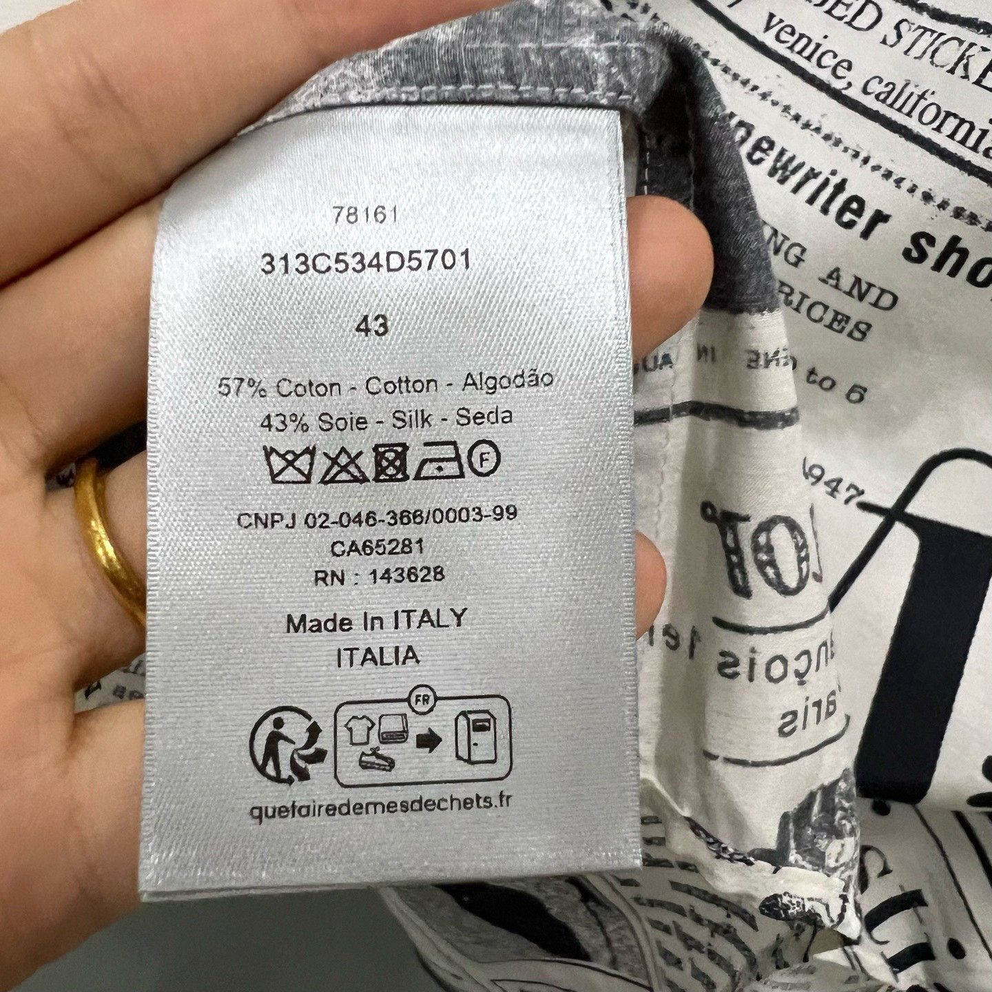 Dior Dior spaper Letter Print Shirt Size US XS / EU 42 / 0 - 3 Thumbnail