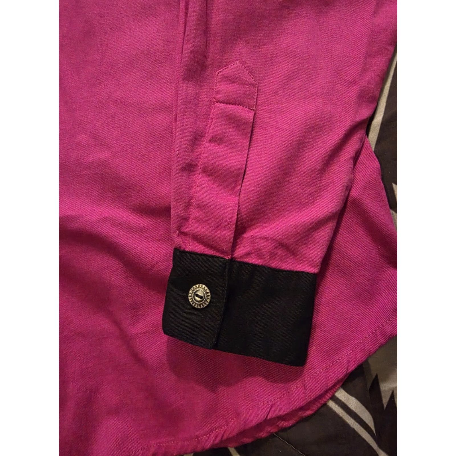 CO VINTAGE Ozark Mountain Jean Co Women's Western Rodeo Button Up Aztec Pink Small Size 28" / US 6 / IT 42 - 6 Thumbnail