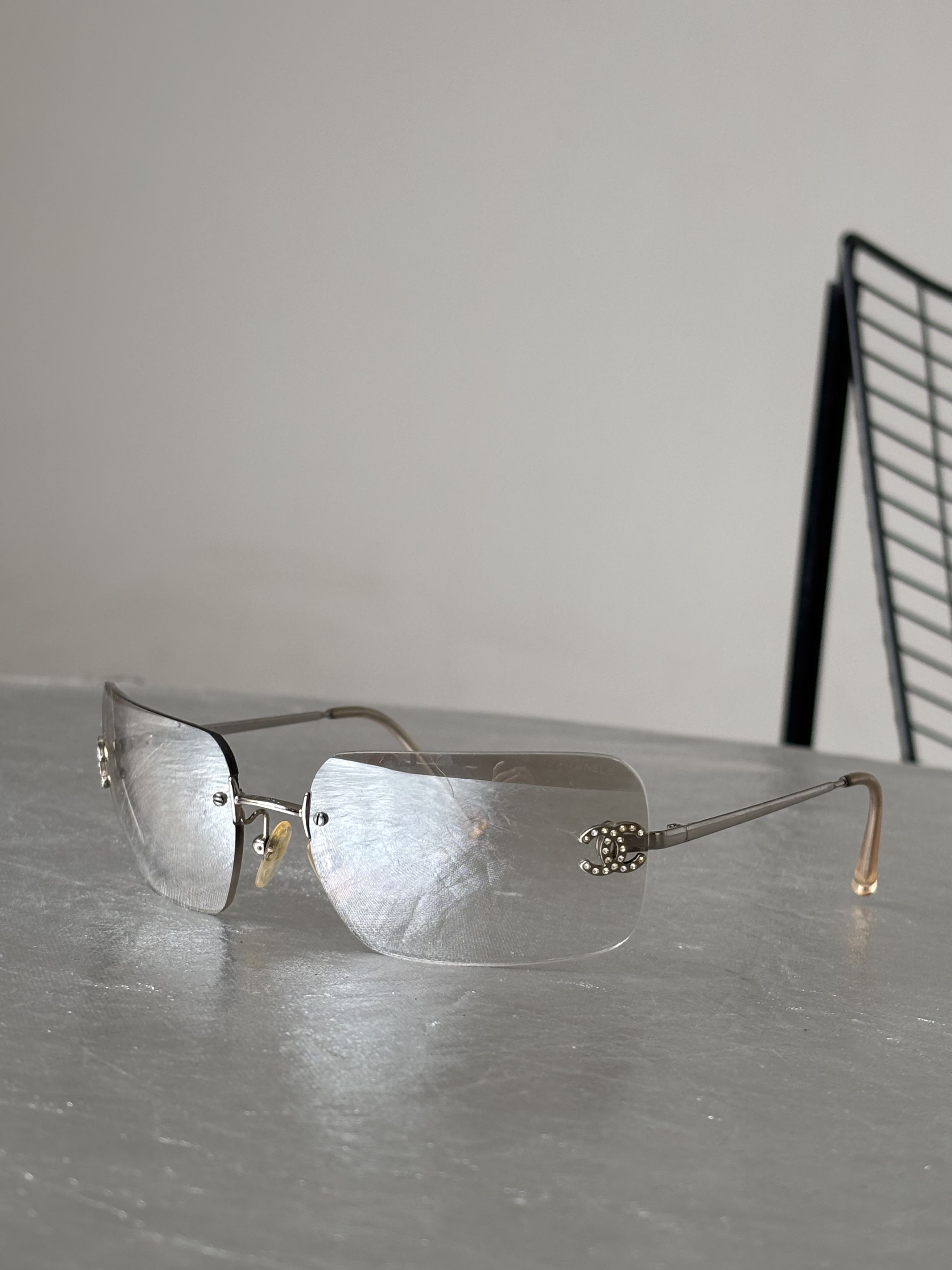 Chanel CHANEL Sunglasses 4017-D Rimless Rhinestones Vintage Size ONE SIZE - 2 Thumbnail