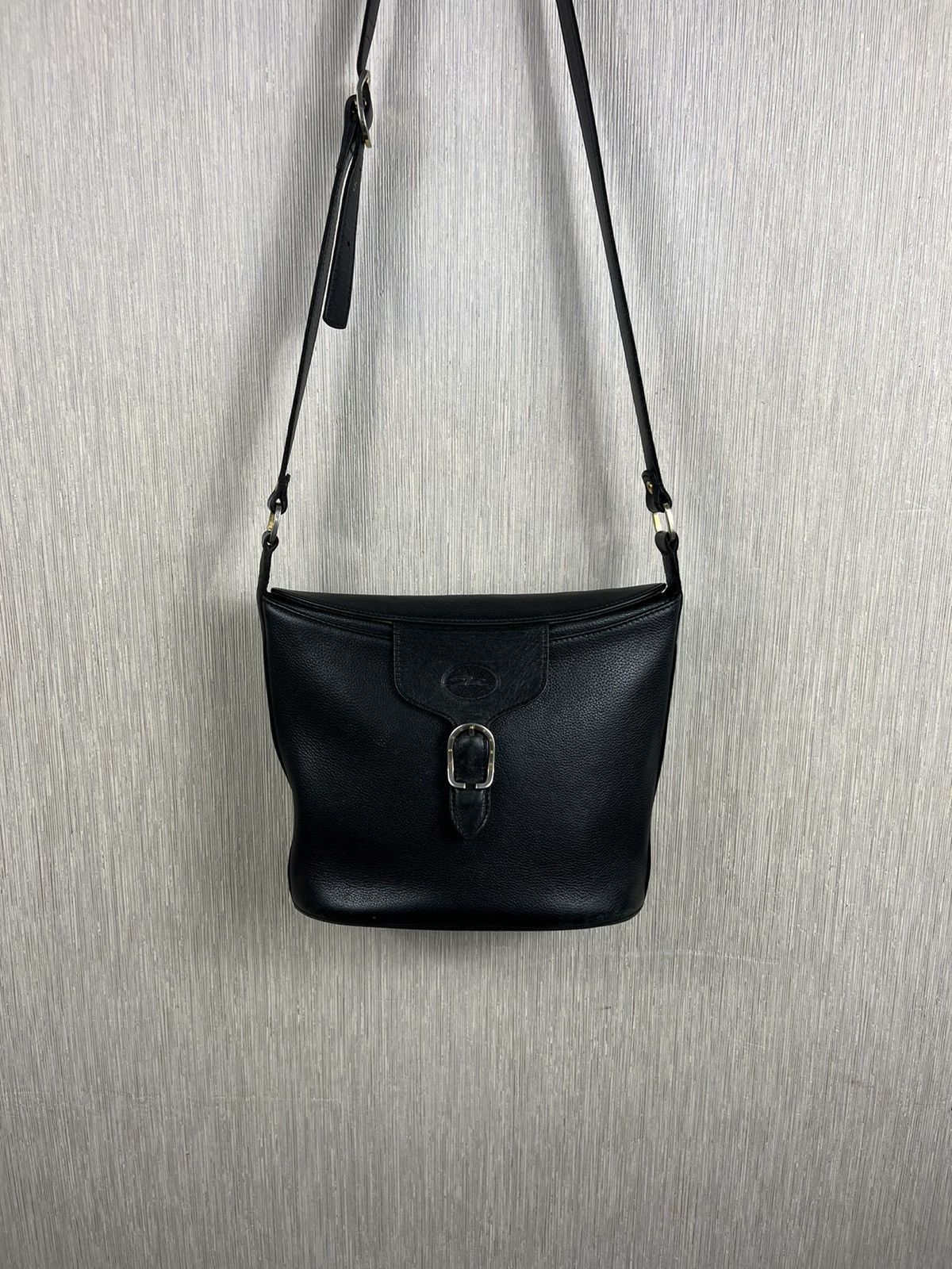 Leather × Longchamp × Vintage Vintage Longchamp crossbody genuine leather bucket bag logo Size ONE SIZE - 3 Thumbnail