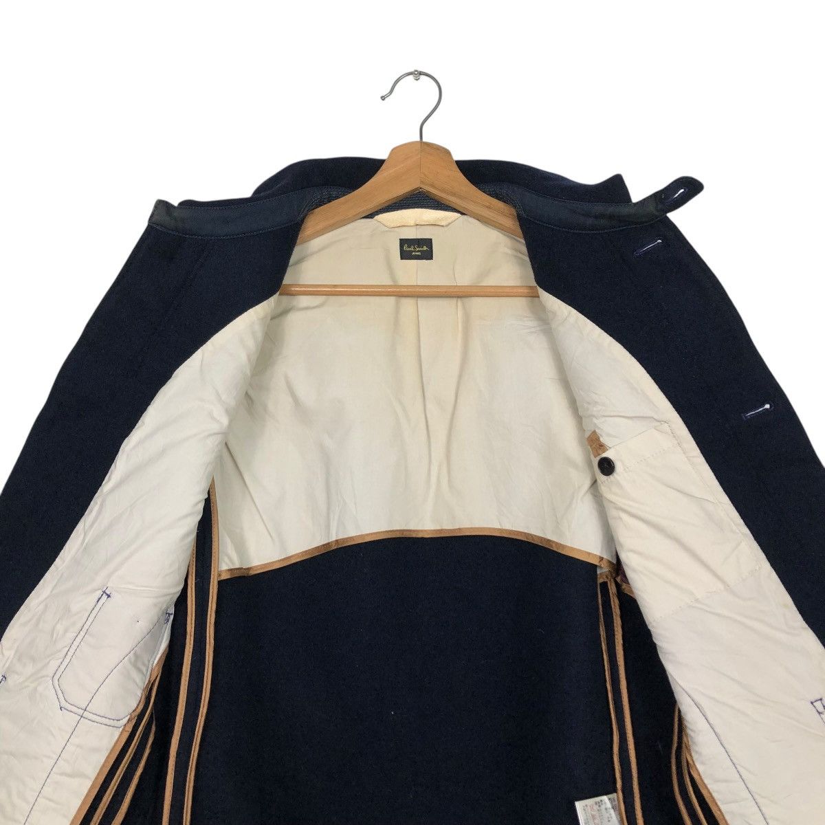 Paul Smith 🔥VINTAGE WOOL JACKET PAUL SMITH JEANS LEATHER PARTS HAND Size US M / EU 48-50 / 2 - 16 Thumbnail