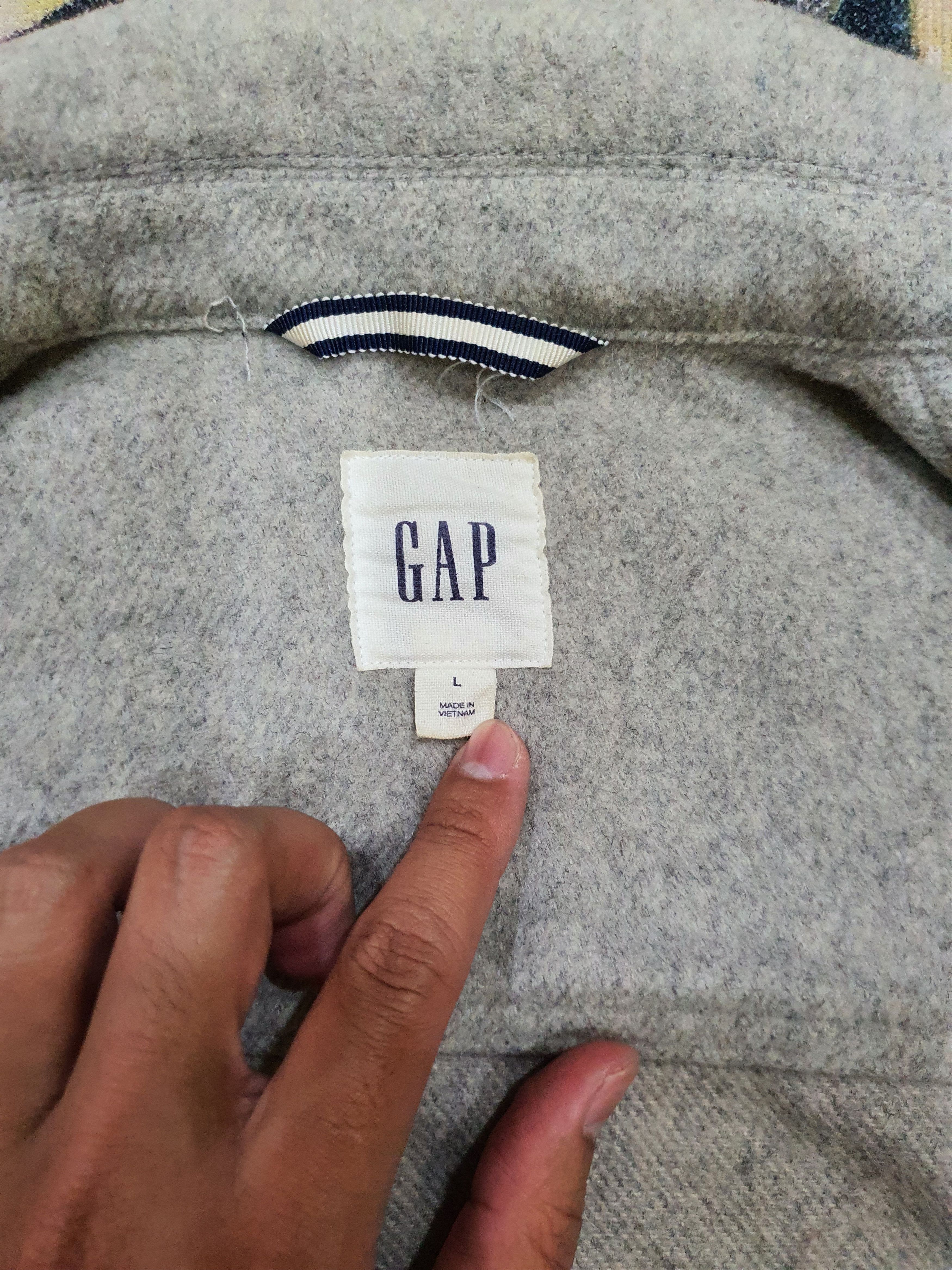 Gap Gap grey felted trucker jacket Size US L / EU 52-54 / 3 - 4 Thumbnail