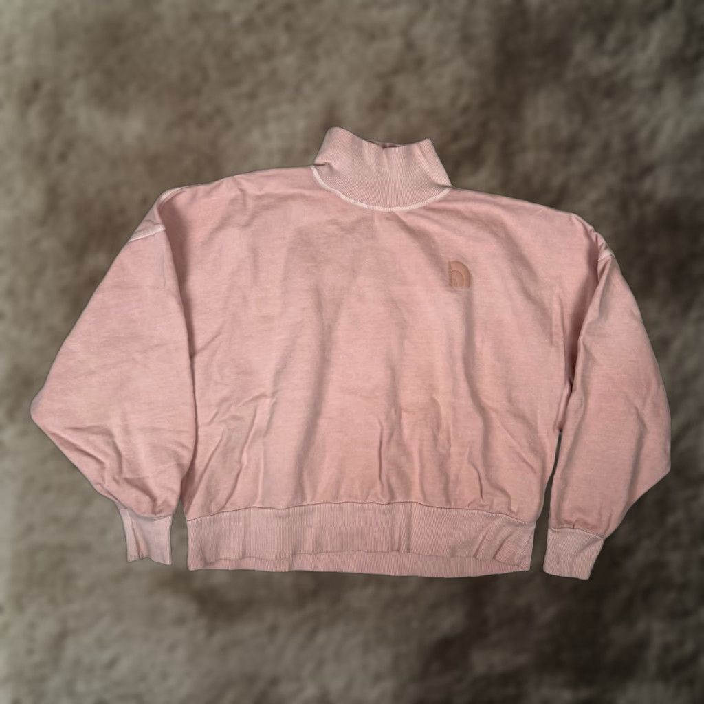 The North Face The North Face Sweatshirt Boxy Pink Mock Neck Garment Dye Women's Size Large Size L / US 10 / IT 46 - 1 Thumbnail