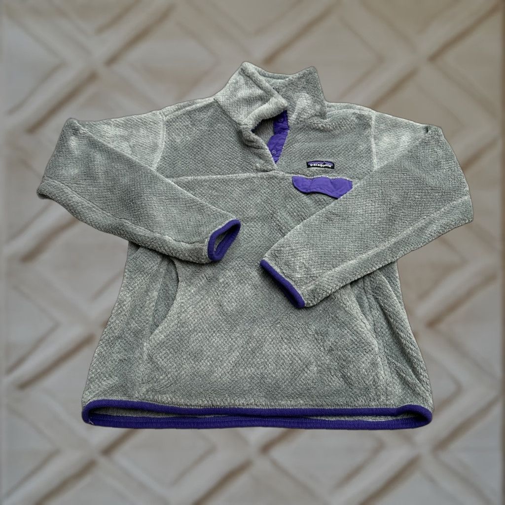 Patagonia Patagonia Jacket Woman Small Gray Purple 1/4 Snap Fleece Re-Tool Mid-Length Size S / US 4 / IT 40 - 1 Thumbnail