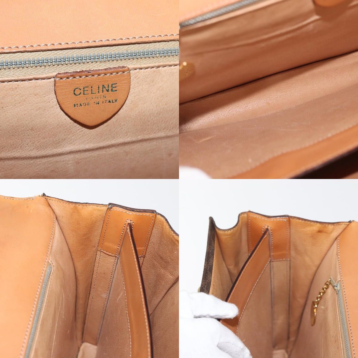 Celine CELINE Macadam Canvas Hand Bag Pvc Leather Brown Gold Size ONE SIZE - 12 Thumbnail