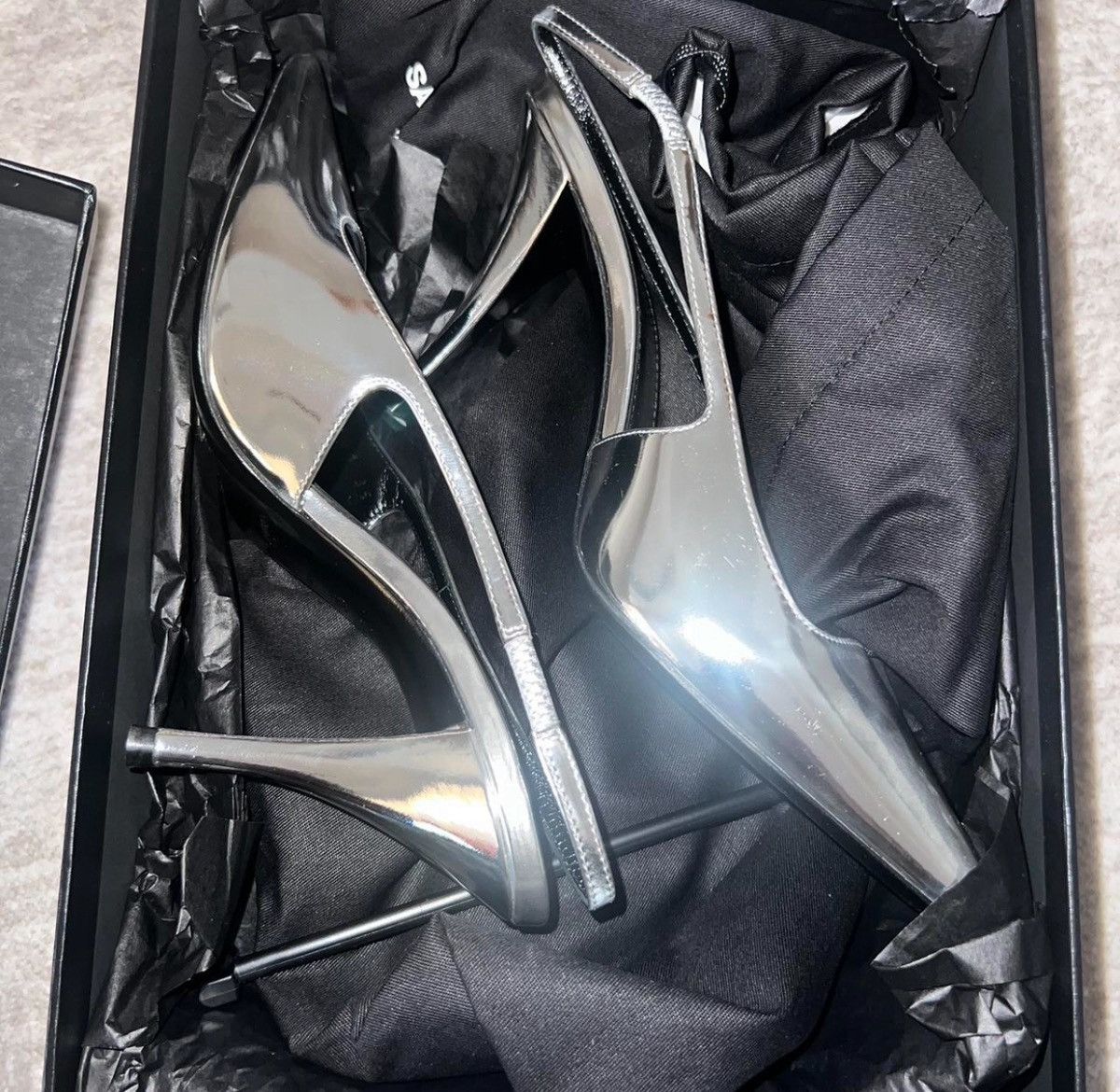 Saint Laurent Paris Saint Laurent Square Pointed Toe Slingback Pumps Size US 5 / IT 35 - 2 Thumbnail