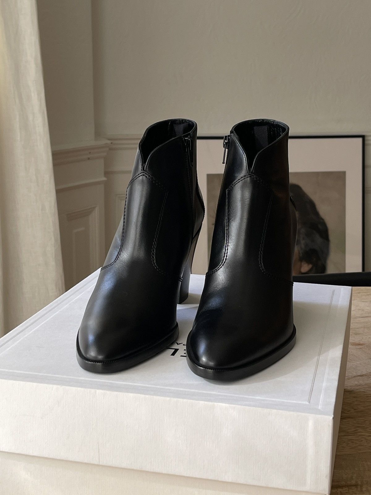 Celine × Hedi Slimane FW20 Pages 85 Zipped Boots In Shiny Calfskin