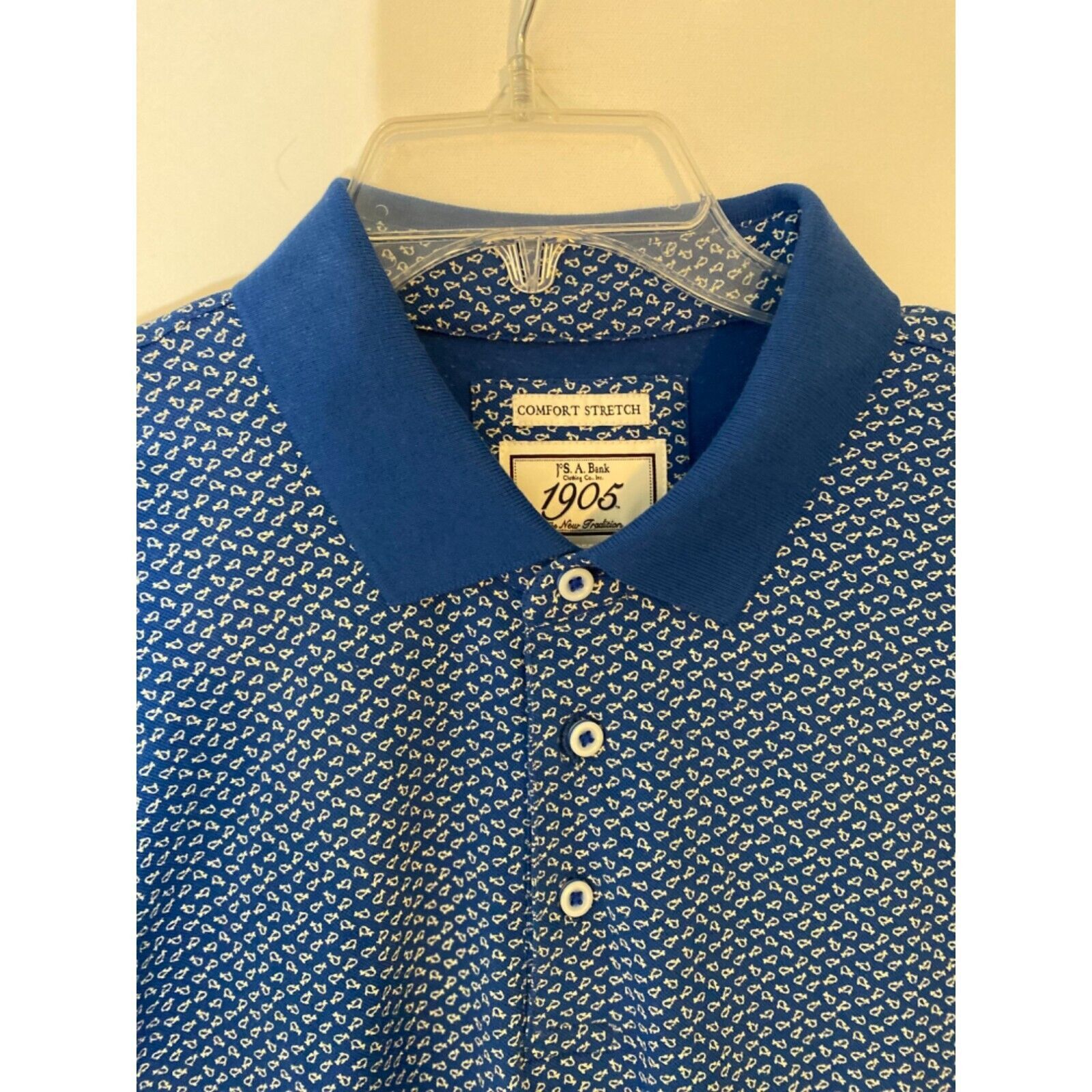 Jos. A. Bank Jos. A. Bank XL Polo Shirt Tailor Fit Fish Print Stretch Size US XL / EU 56 / 4 - 4 Thumbnail