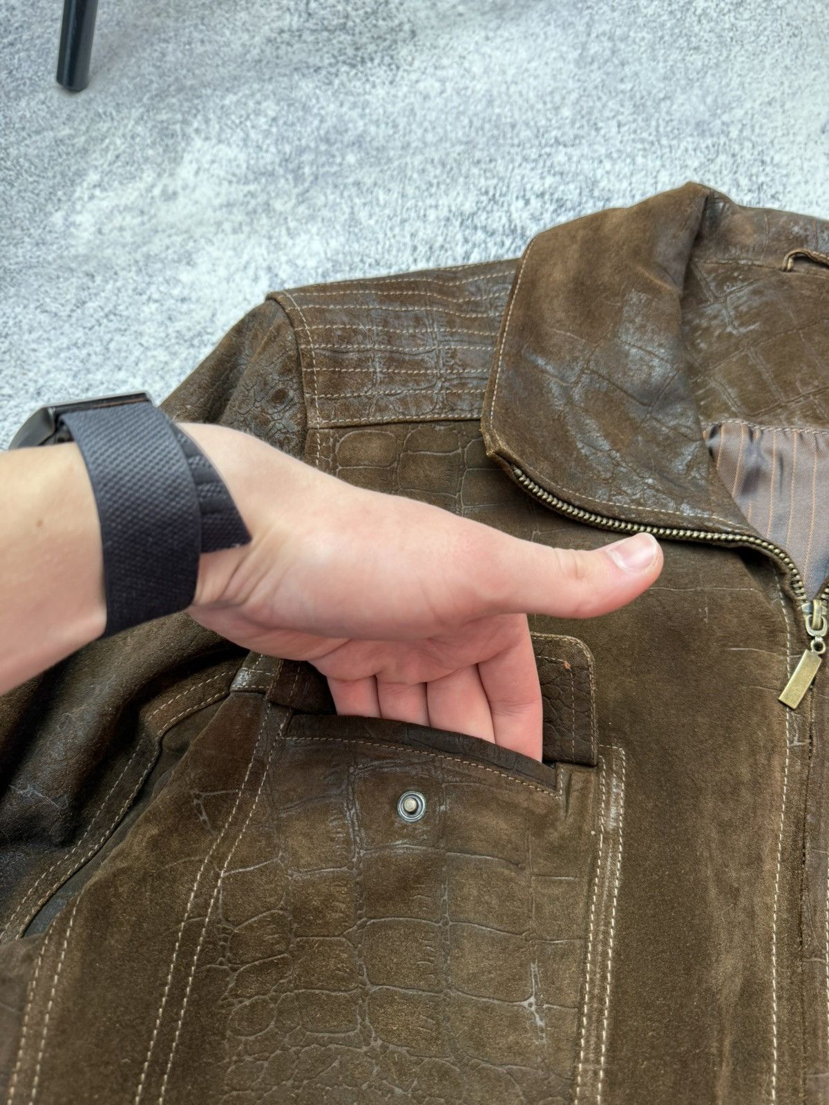 Leather Vintage Cowboy Avant Garde Y2K Brown Crazy Leather Jacket Size US L / EU 52-54 / 3 - 14 Thumbnail