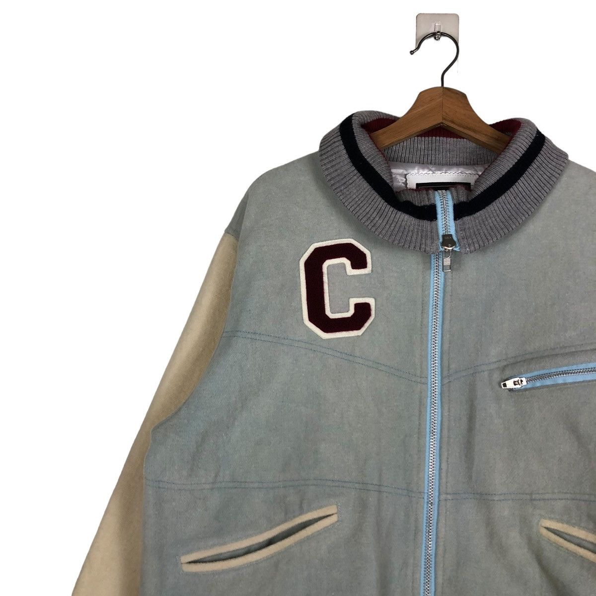 Canterbury of New Zealand 🔥VINTAGE WOOL BOMBER JACKET CANTERBURY BIG LOGO SPELL OUT Size US L / EU 52-54 / 3 - 9 Thumbnail