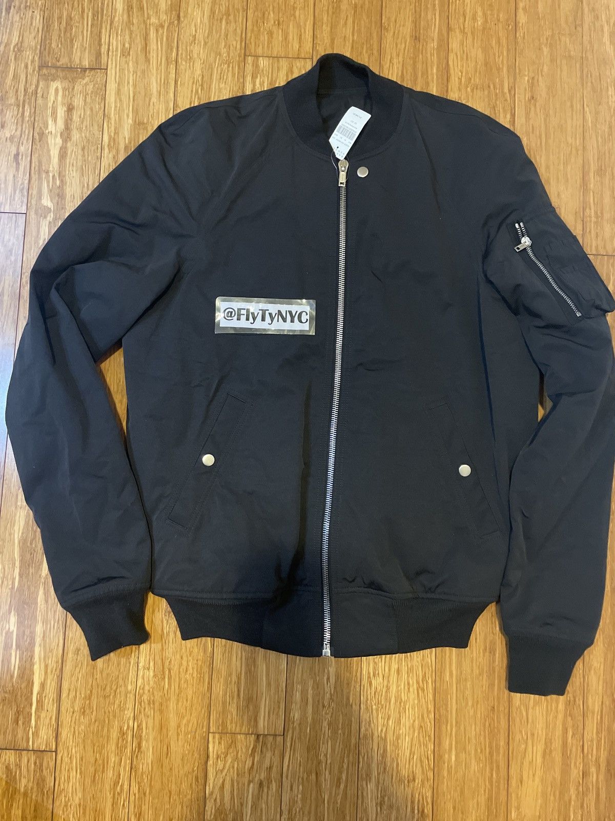image of Rick Owens Fw17 Bomber Jacket Sz50 in Black, Men's (Size Medium)