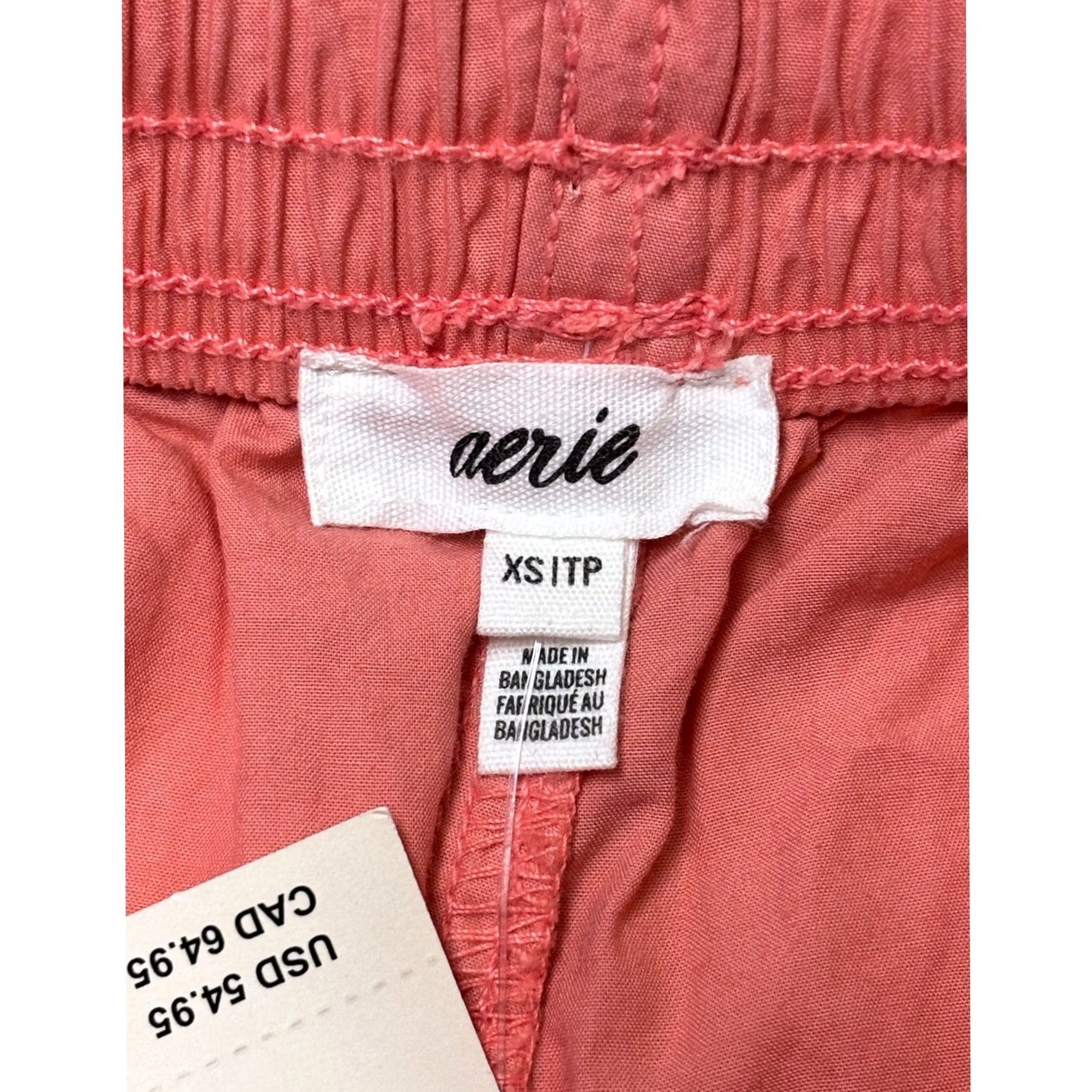 Vintage NWT Aerie Coral Pink Wide Leg Cargo Pants XS W27 L31 Size 26" / US 2 / IT 38 - 2 Thumbnail