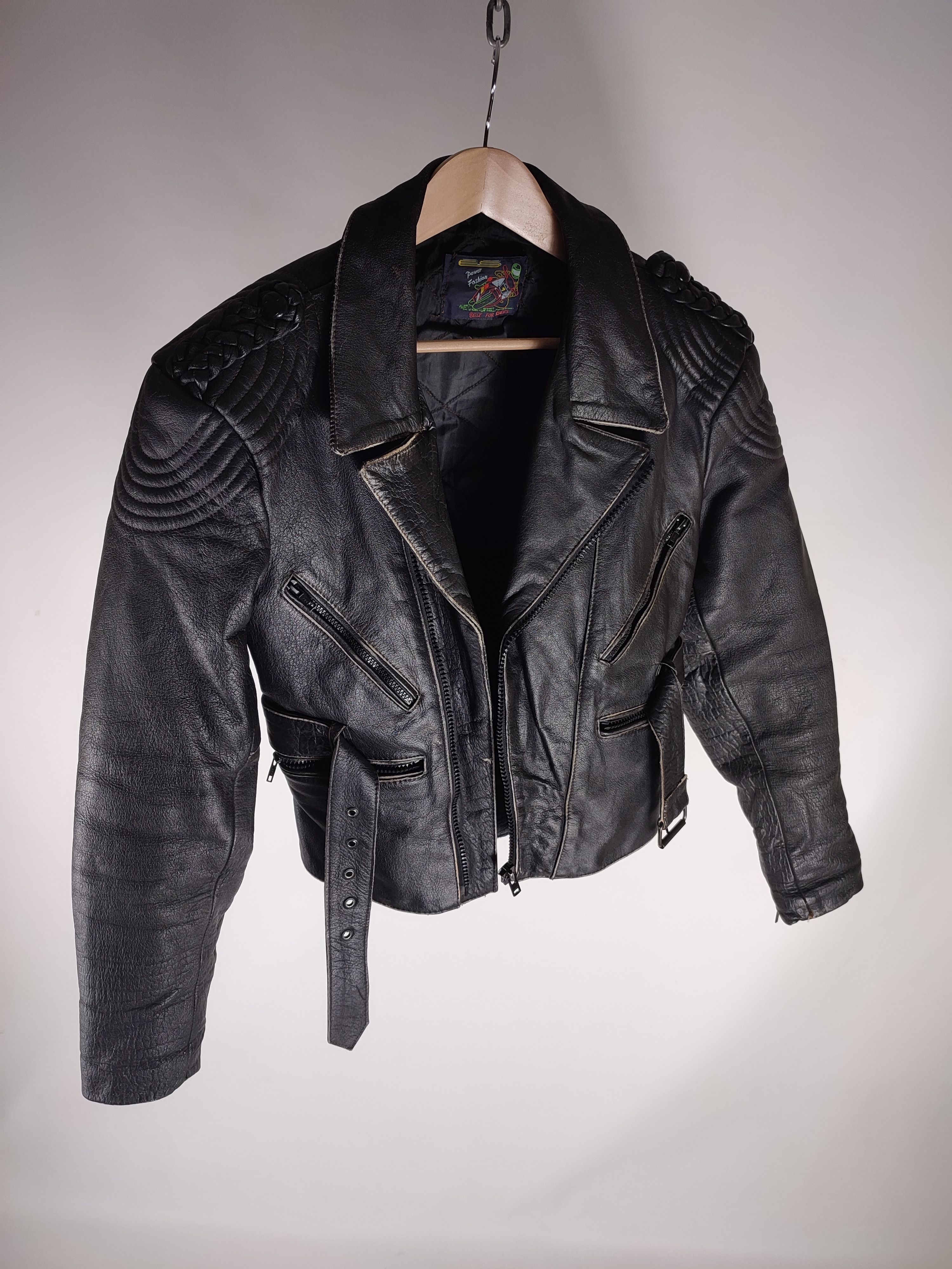Pre-owned Leather Jacket X Moto Vintage Moto Biker Leather Jacket In Black