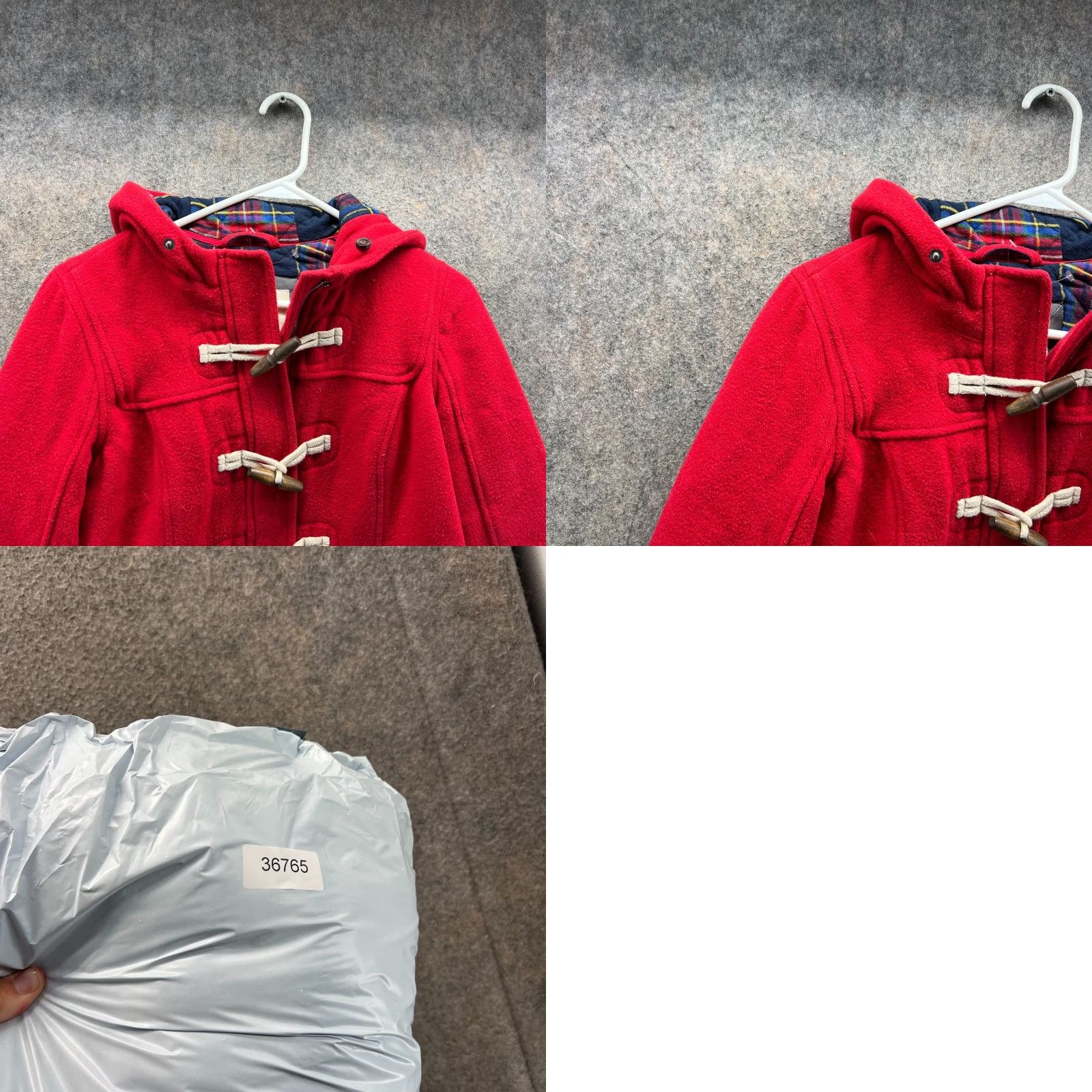 Abercrombie & Fitch Abercrombie & Fitch Duffle Coat Women Medium Red Wool Toggle Hooded Fleece Size M / US 6-8 / IT 42-44 - 8 Thumbnail