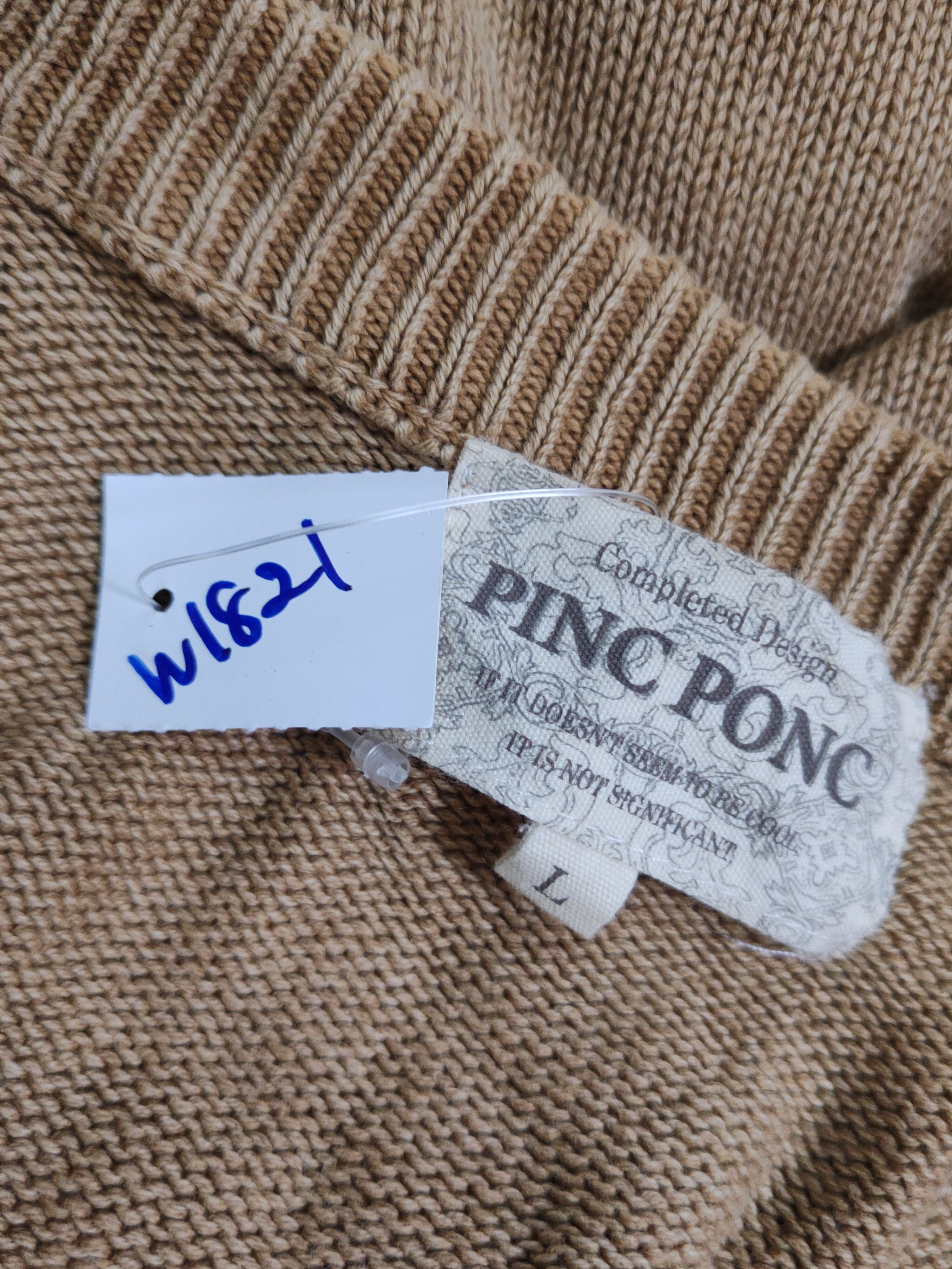 Vintage Pinc Ponc japan Brown Knitwear vintage Cardigan #W1821 Size US L / EU 52-54 / 3 - 11 Thumbnail