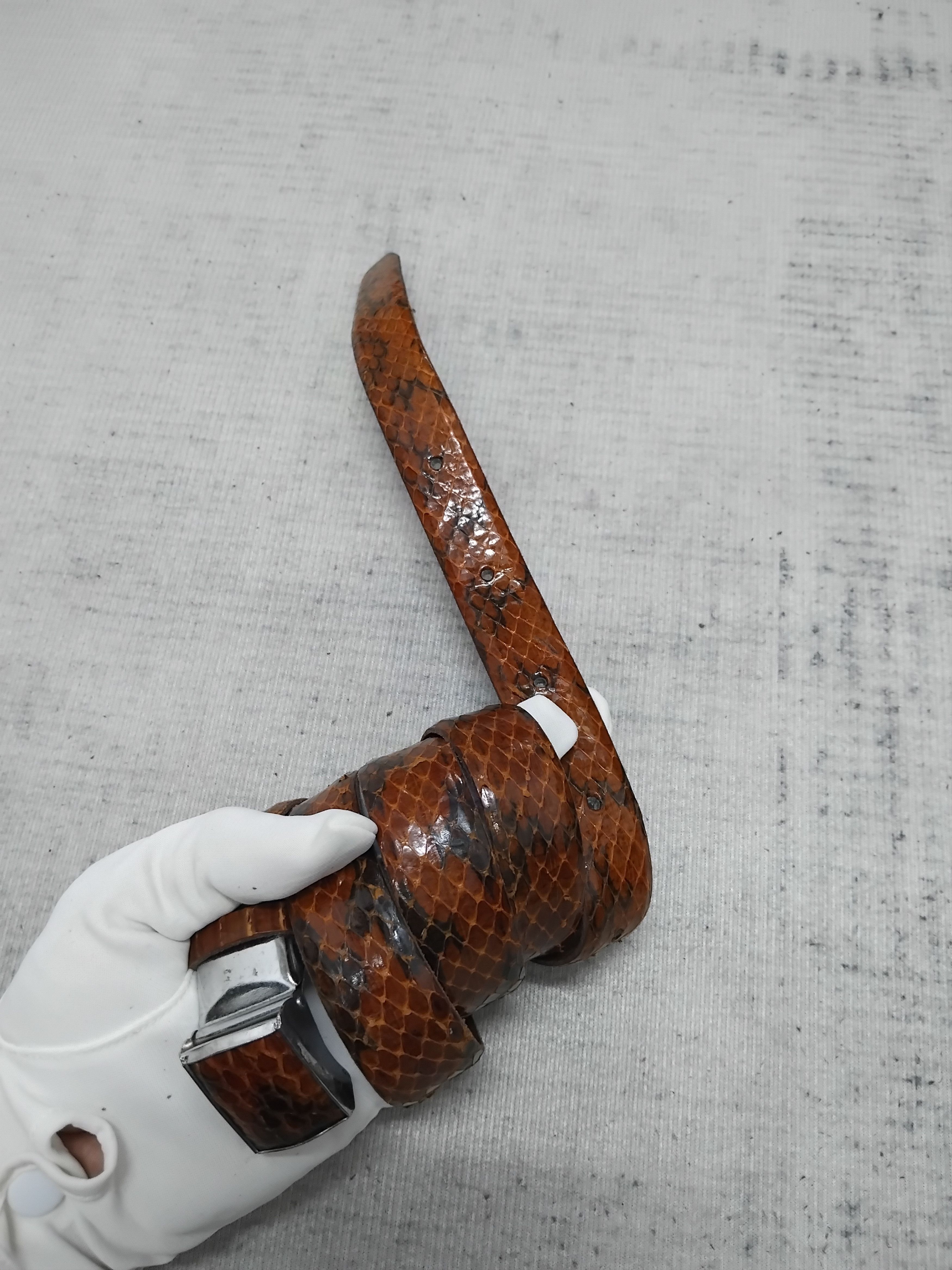 Japanese Brand Snake style brown colour belt Size ONE SIZE - 1 Thumbnail