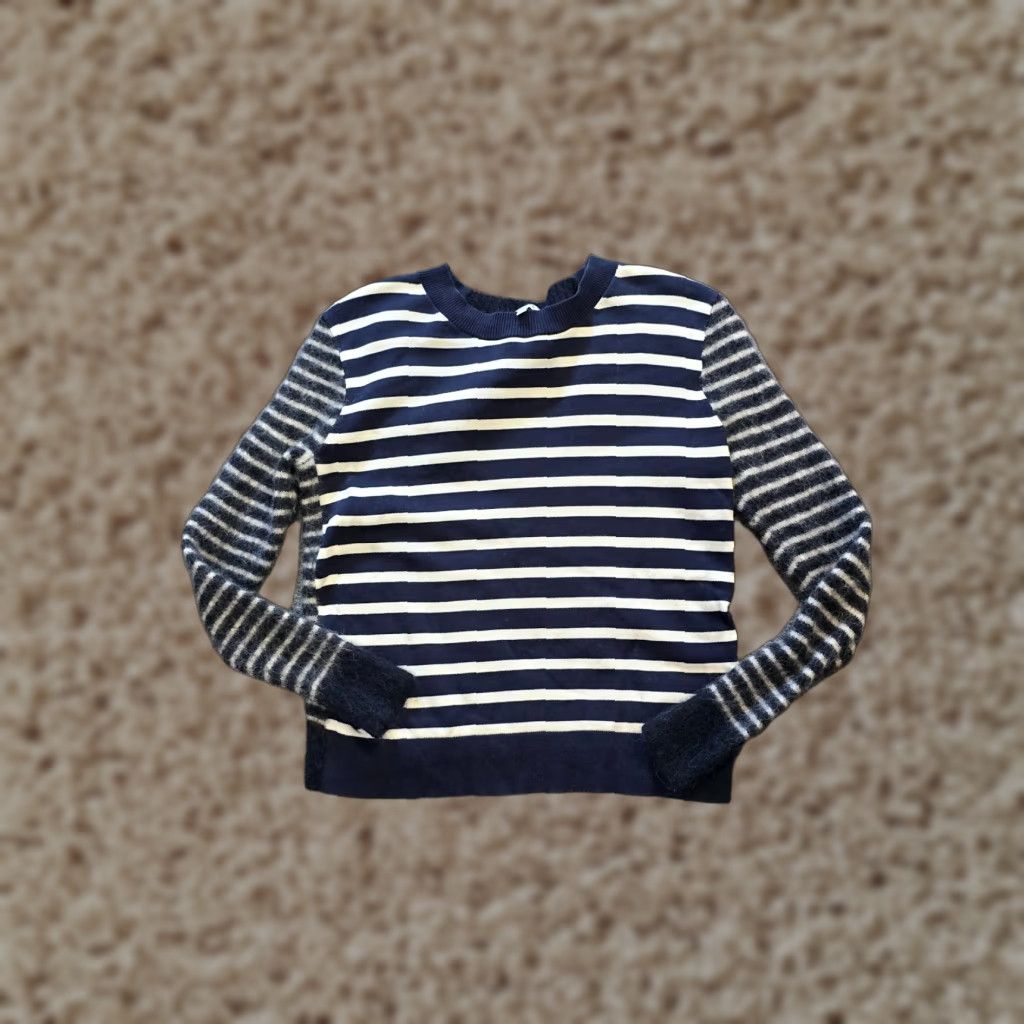 Madewell Madewell Sweater Women Size S Blue White Striped Mohair Back Casual Nautical Pullover Crew Neck Long Sleeve Knit Regular Size S / US 4 / IT 40 - 1 Thumbnail