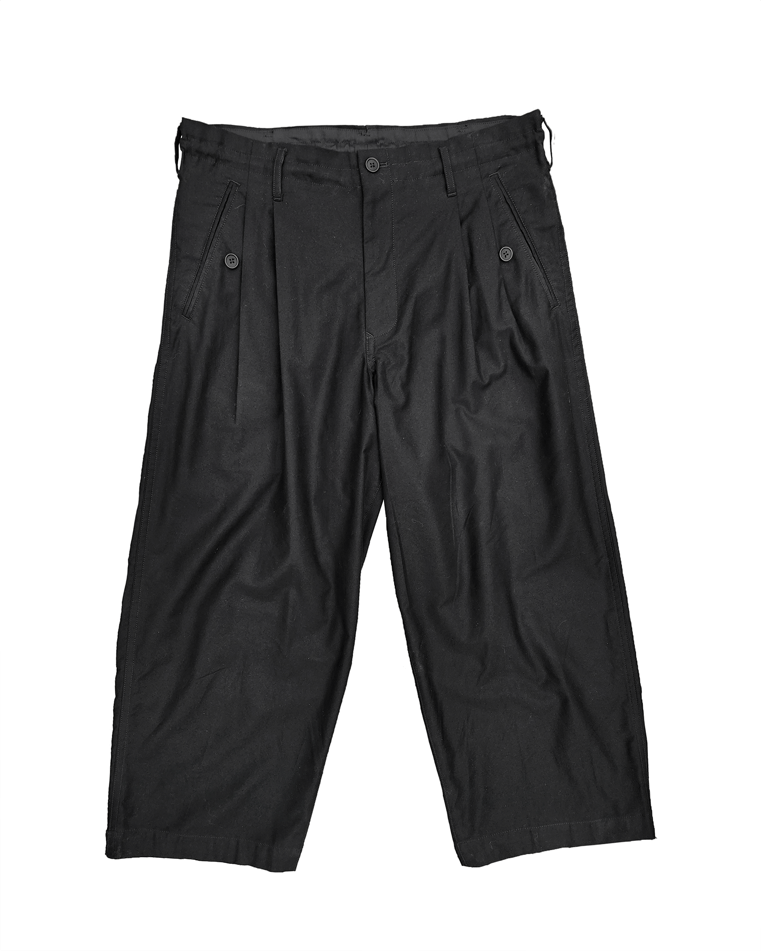 image of Yohji Yamamoto J-Tab Wide Trouser in Black, Men's (Size 36)