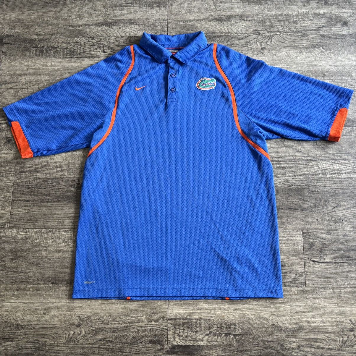 Nike Nike Team Florida Gators Blue Dri-Fit Polo Size US L / EU 52-54 / 3 - 1 Thumbnail