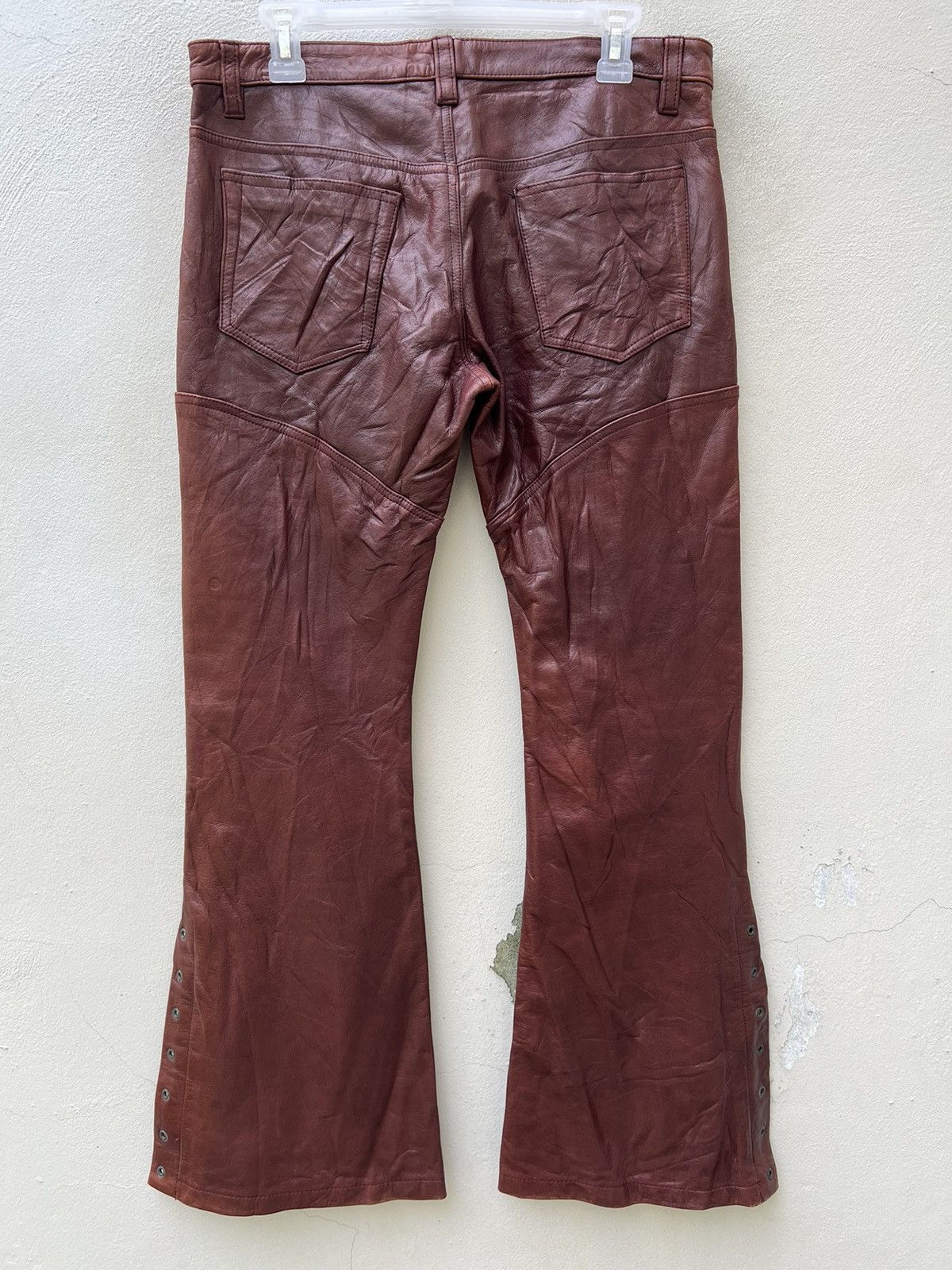 Tornado Mart Vintage Tornado Mart Patina Leather Super Flare Pant Size US 31 - 12 Thumbnail