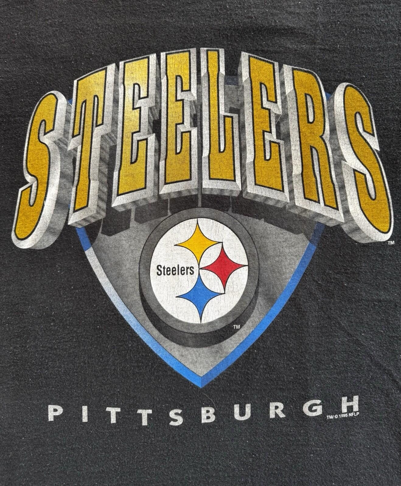 Fruit Of The Loom Vintage 90s 1995 Pittsburgh Steelers NFL Football T-Shirt Size US XL / EU 56 / 4 - 2 Thumbnail