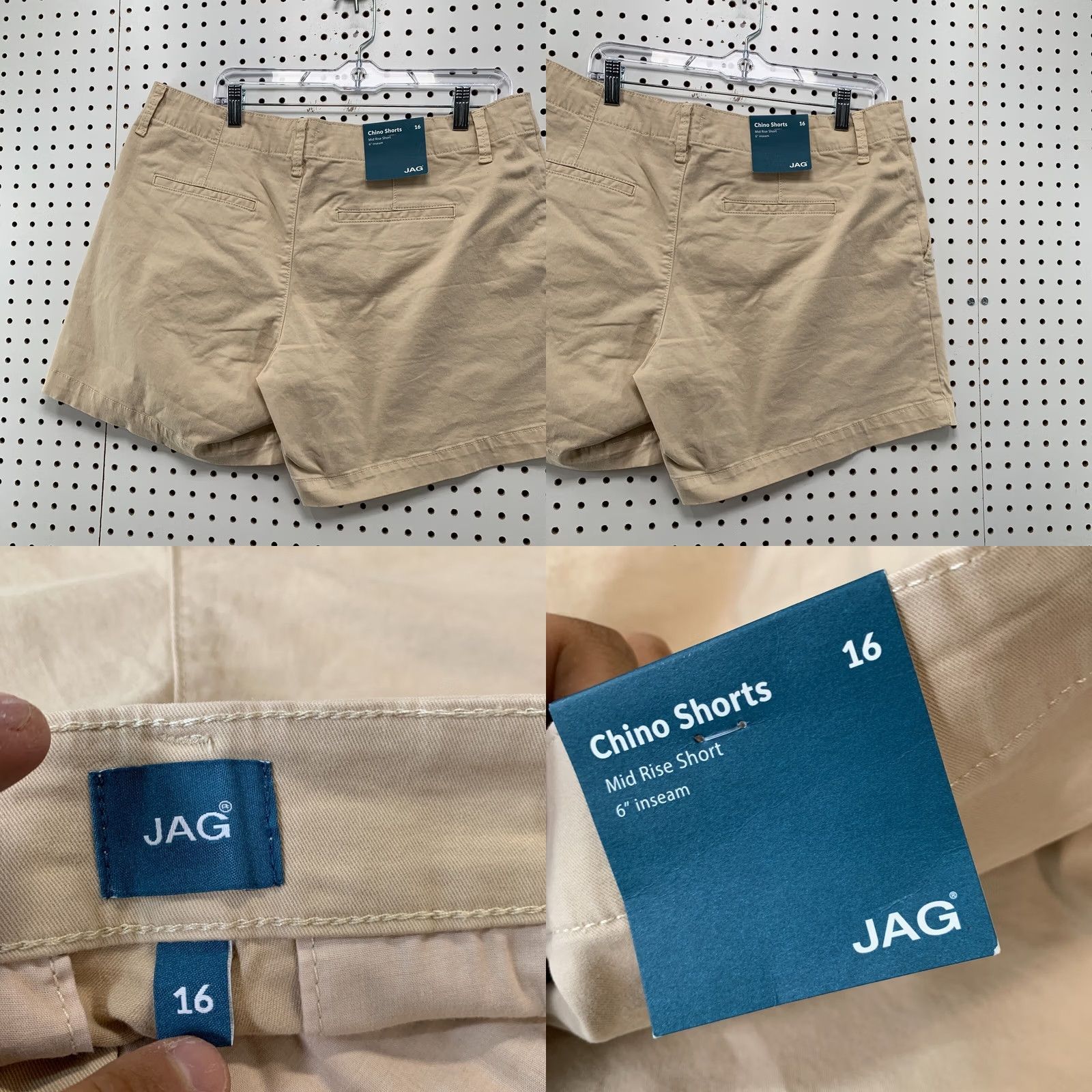 Vintage NEW JAG Shorts Size 16 Mid Rise Tan Khaki Fits 36x6 Chino NWT Size 38" / US 16 / IT 52 - 8 Thumbnail