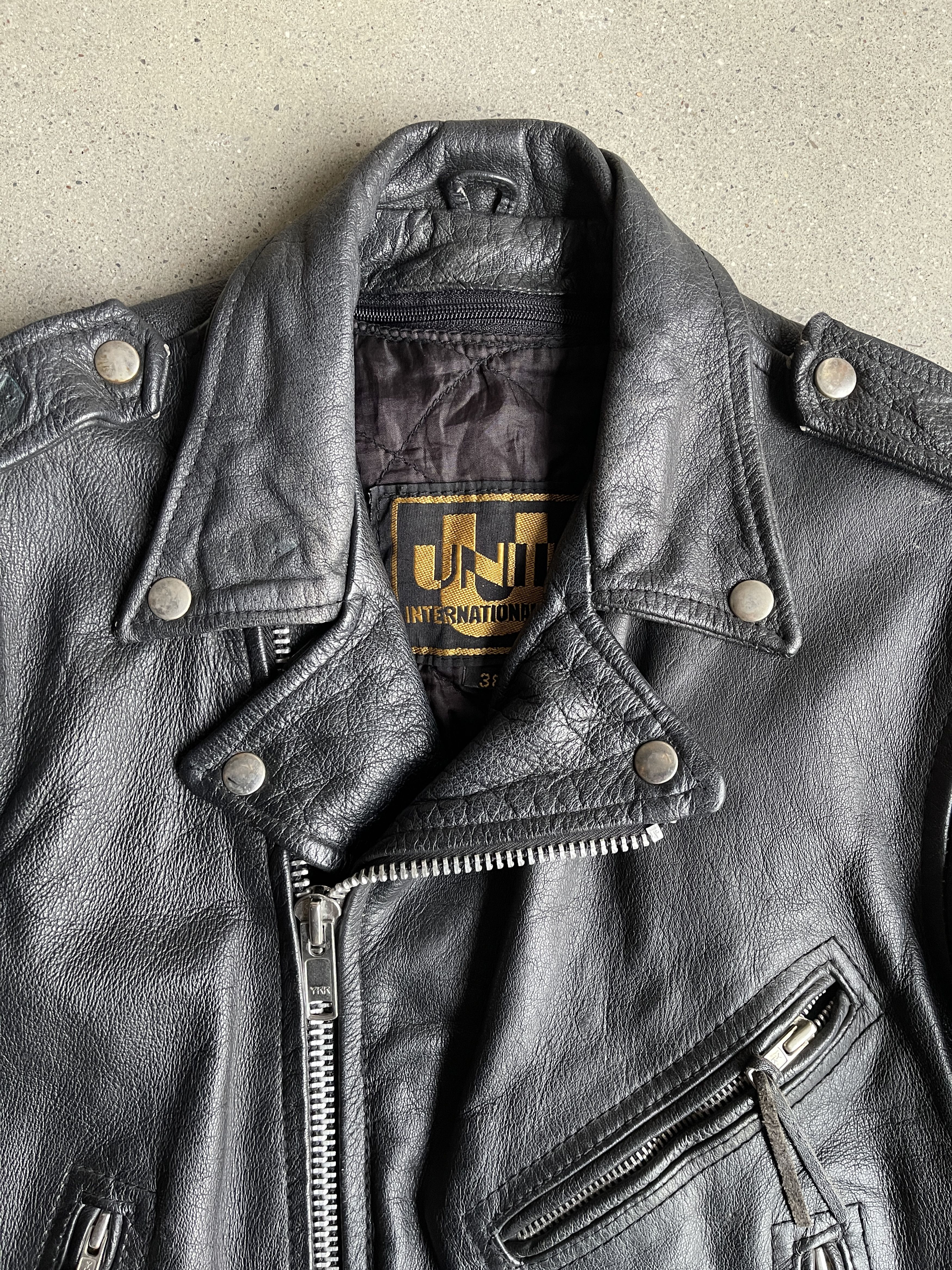 Vintage 1990's LEATHER BIKER JACKET Size US S / EU 44-46 / 1 - 6 Thumbnail
