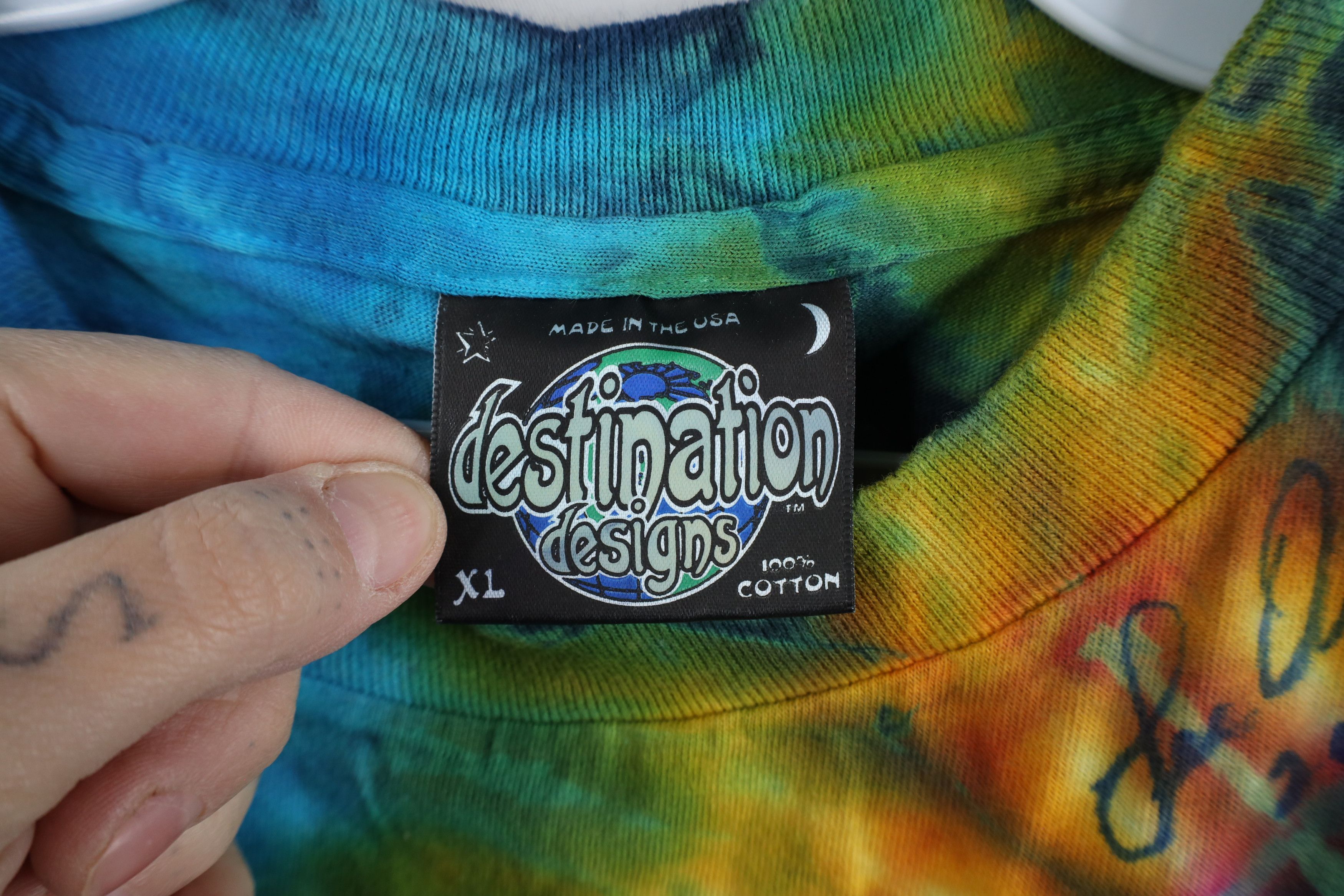 Vintage Vintage Y2K 2003 Oskar Harmonicas Rainbow Tie Dye T-Shirt US Size US XL / EU 56 / 4 - 7 Thumbnail