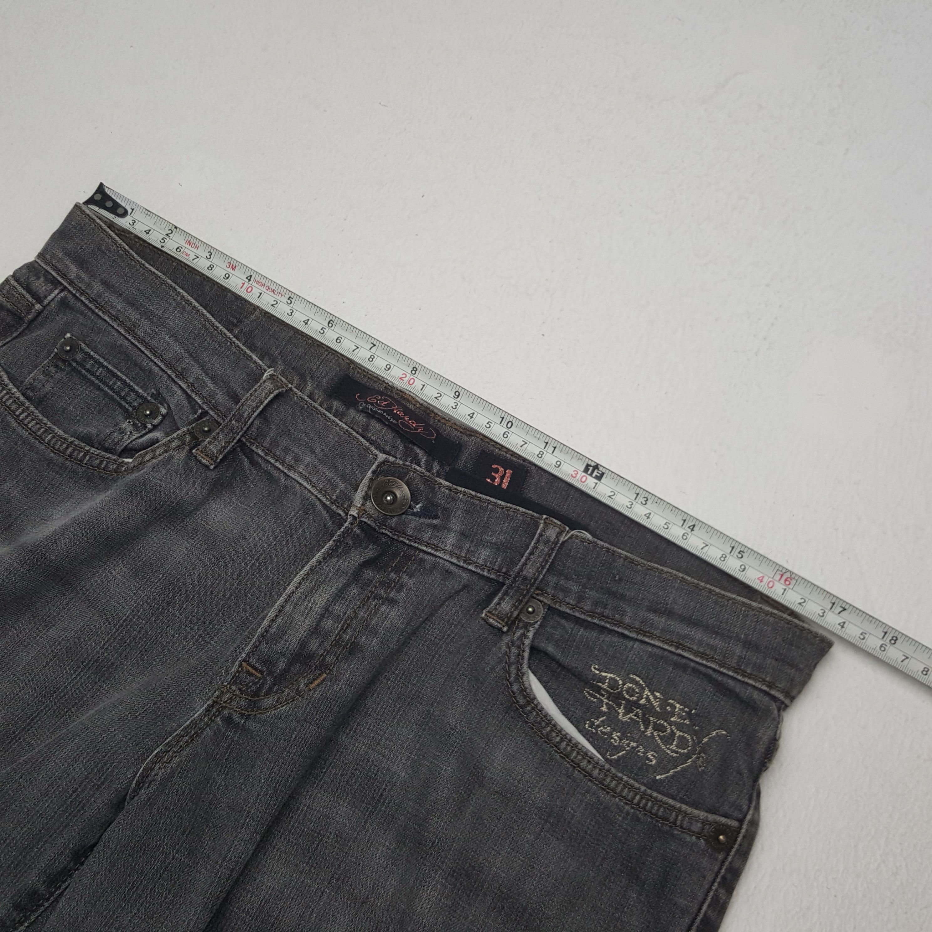 Ed Hardy × Vintage Vintage Ed Hardy Spell Out Logo Denim Jeans Size 34" / US 12 / IT 48 - 7 Thumbnail