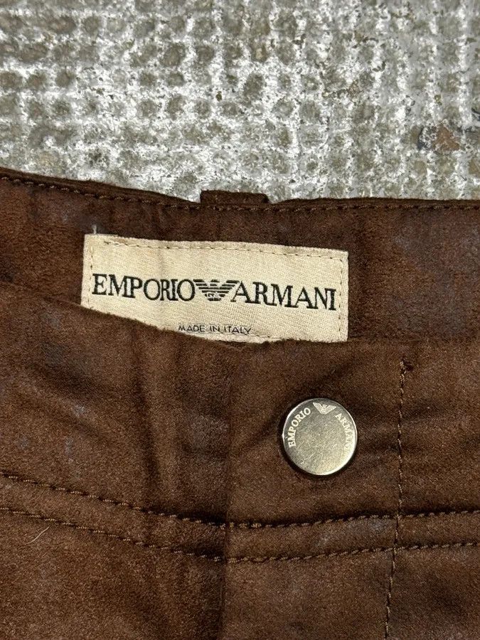 Emporio Armani 1990s Emporio Armani Brown Irregular Leather Large Pants Size US 32 / EU 48 - 10 Thumbnail