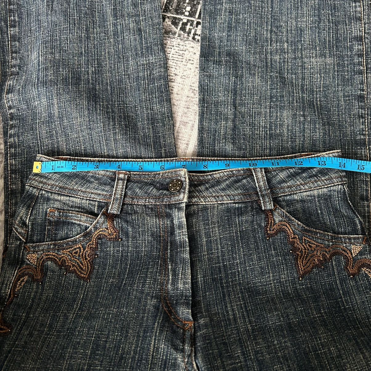 If Six Was Nine Flower Embroidery Flared Jeans Size US 28 / EU 44 - 13 Thumbnail