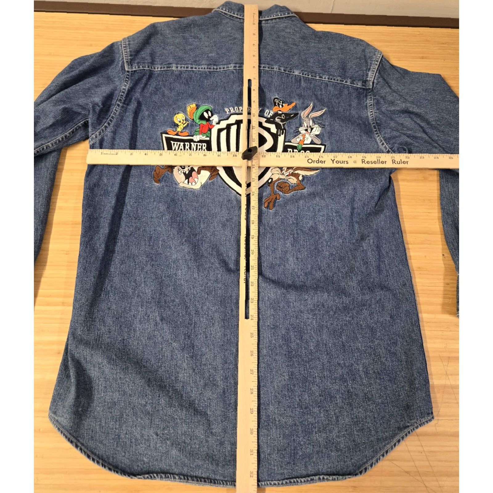 Vintage VINTAGE Warner Bros Shirt Mens Small Denim Looney Tunes Embroidered 90s Cartoon Size US S / EU 44-46 / 1 - 7 Thumbnail