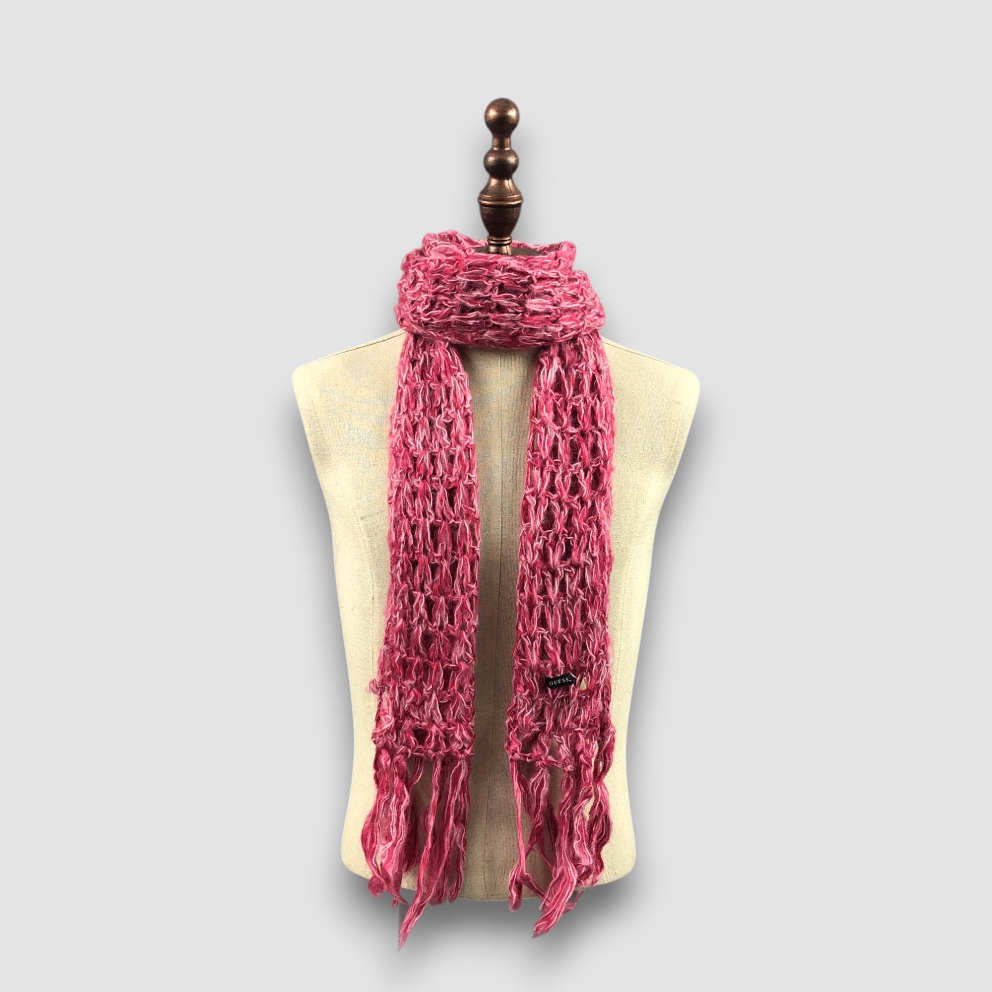 Guess Vintage Guess Scarf Crochet Ribbed Knit Wool Scarves Size ONE SIZE - 1 Thumbnail