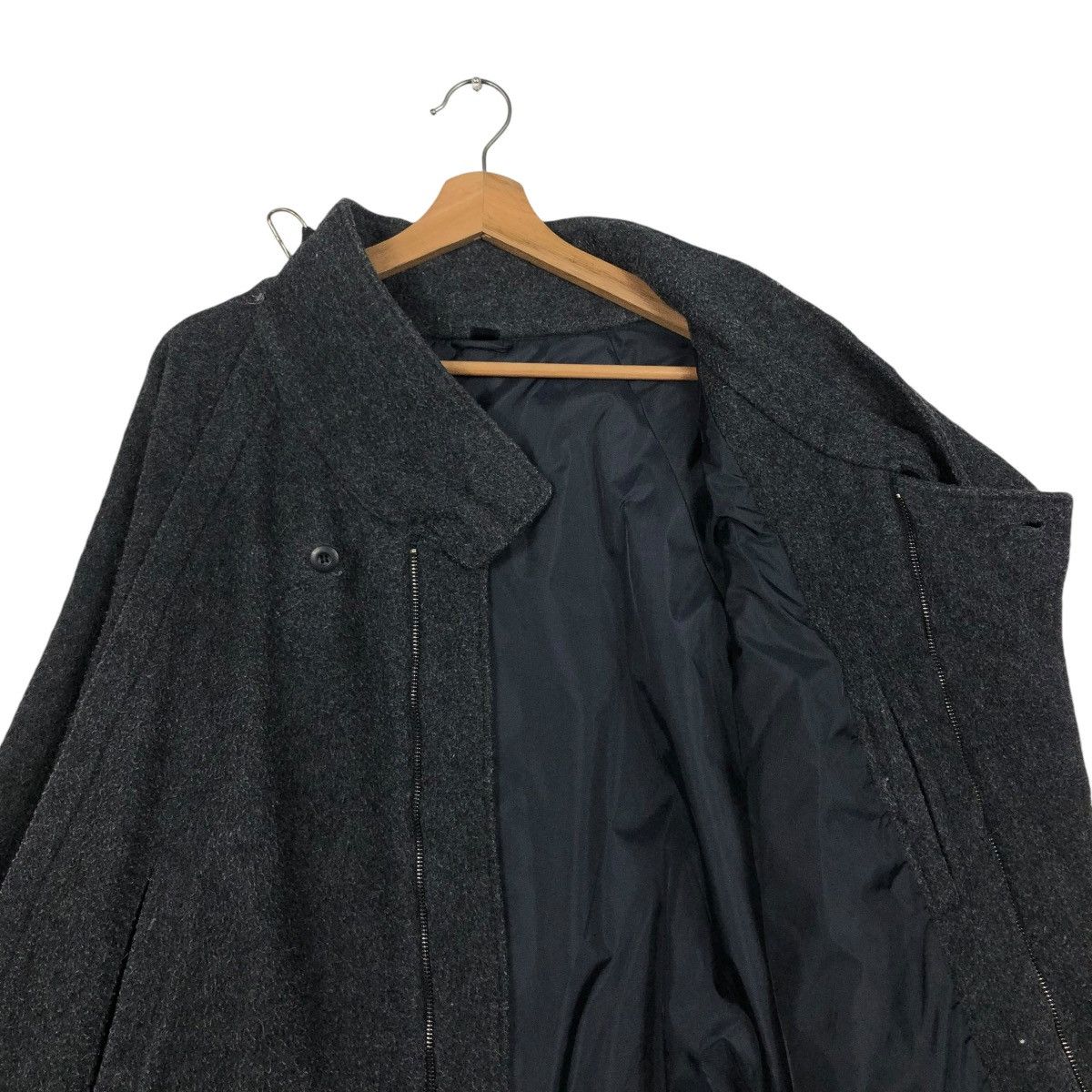 Vintage 🔥VINTAGE WOOL BOMBER JACKET BONDAGE HIDDEN COLLAR BIKER Size US M / EU 48-50 / 2 - 14 Thumbnail