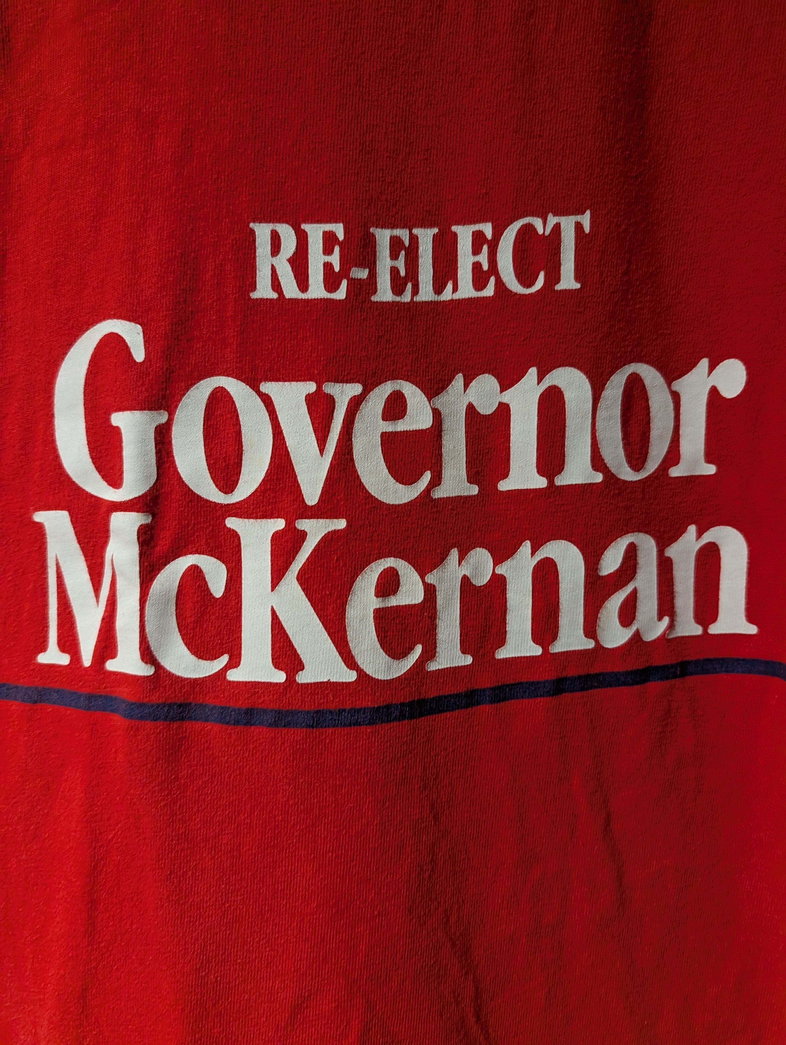 Hanes Vintage 90s Re-Elect Governor McKernan House Repres T-Shirt Size US XL / EU 56 / 4 - 2 Thumbnail