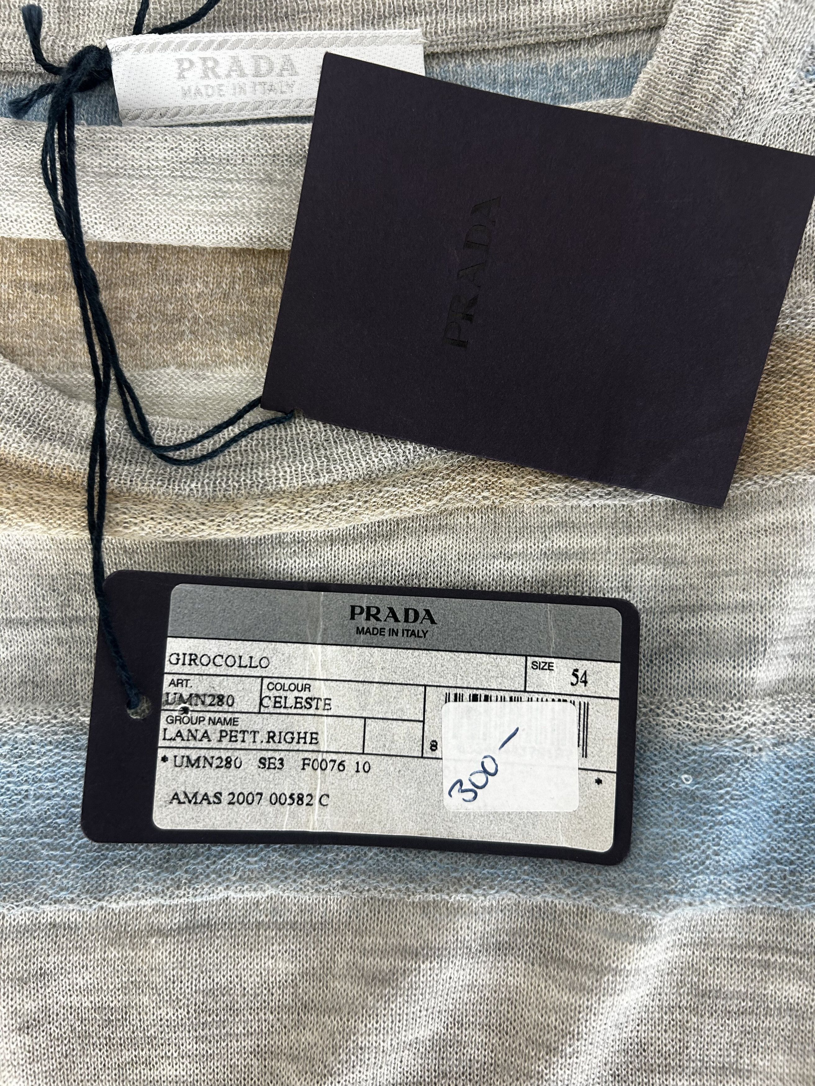 Prada Prada Fine GaugeCrewNeckKnitwearWithMultiColourStripesSIZE54 Size US XXL / EU 58 / 5 - 4 Thumbnail