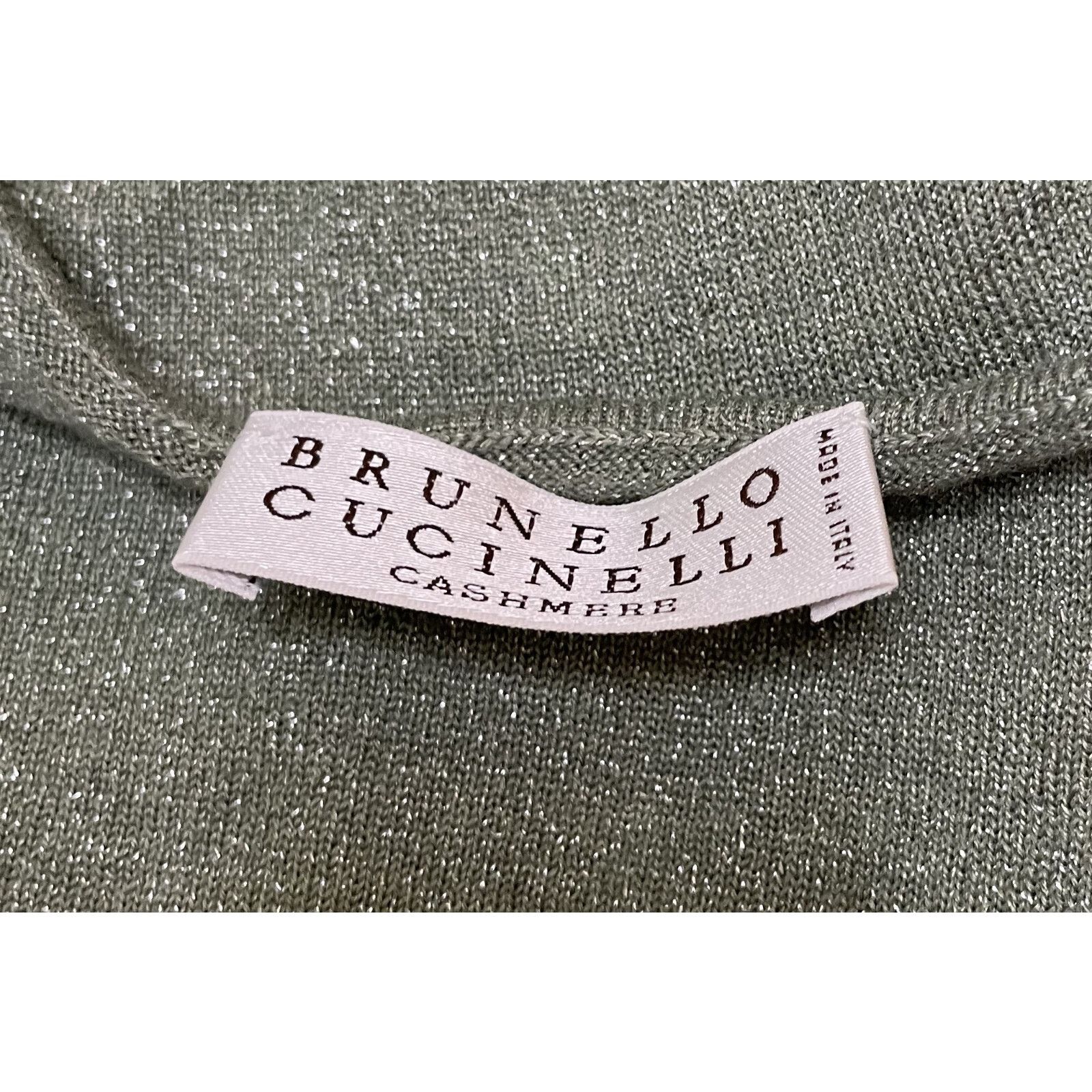 Brunello Cucinelli Brunello Cucinelli Green Sparkle Cashmere Silk LS Top XL Size XL / US 12-14 / IT 48-50 - 11 Thumbnail