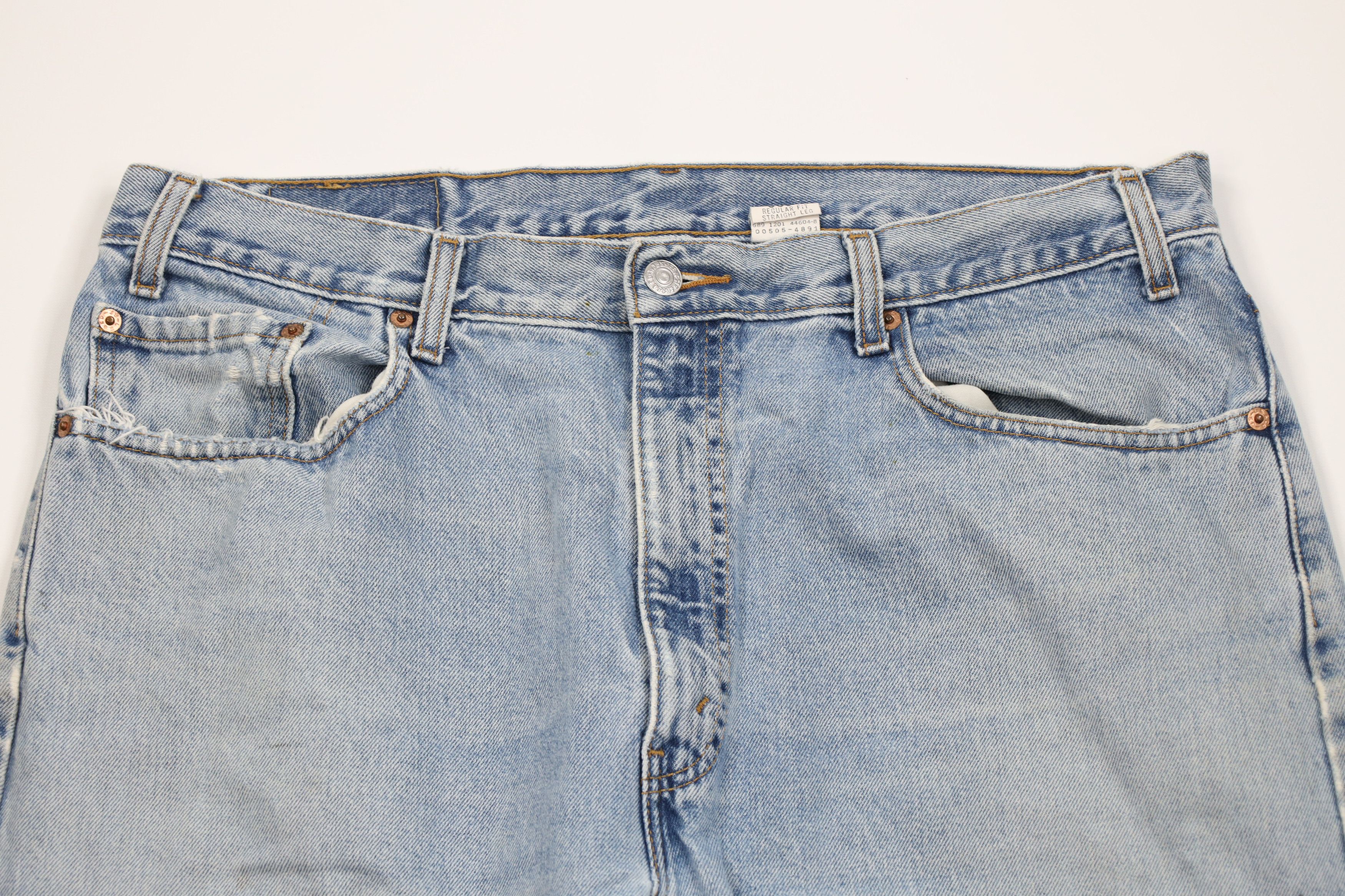 Levi's Vintage Y2K 2001 Levis 505 Regular Straight Leg Jeans Blue Size US 38 / EU 54 - 2 Thumbnail