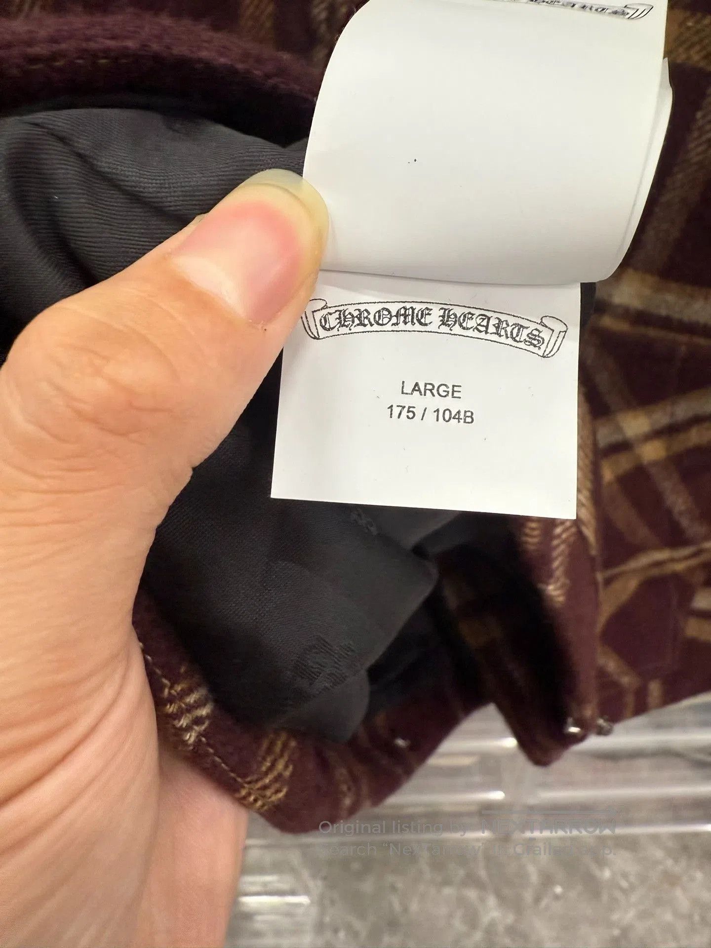 Chrome Hearts Chrome Hearts Burgundy Plaid Zip Shirt Jacket. Size US L / EU 52-54 / 3 - 6 Thumbnail