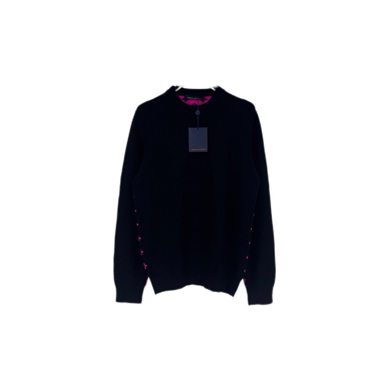 Louis Vuitton Louis Vuitton Black and pink cashmere sweater with logo on Size US XL / EU 56 / 4 - 1 Thumbnail