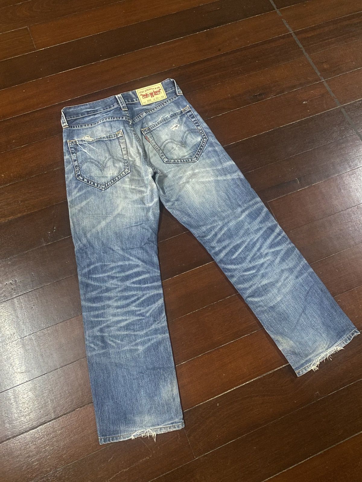 Levi's Fire Levi's 503 Distressed Jeans Faded Pants Denim Size US 32 / EU 48 - 9 Thumbnail