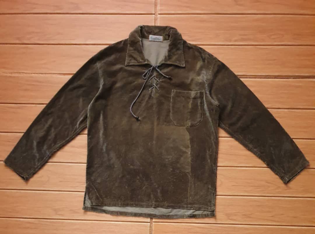 Tartaga brown colour harajuku Japanese Velvet shirt