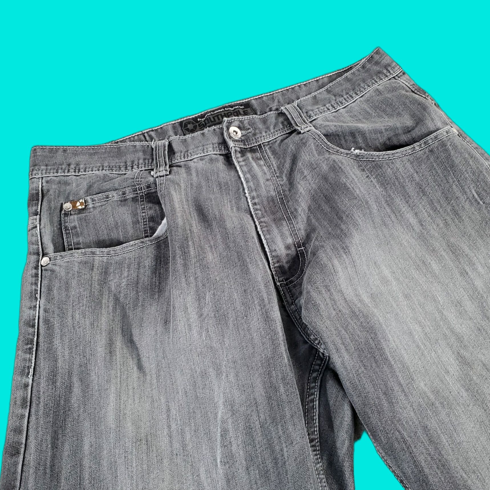 Southpole VINTAGE Southpole Jeans Mens 38x31 Gray Baggy Loose Skater Wide Leg Hip Hop Y2K Denim Hip Hop 90s Mens Jeans Size US 38 / EU 54 - 1 Thumbnail
