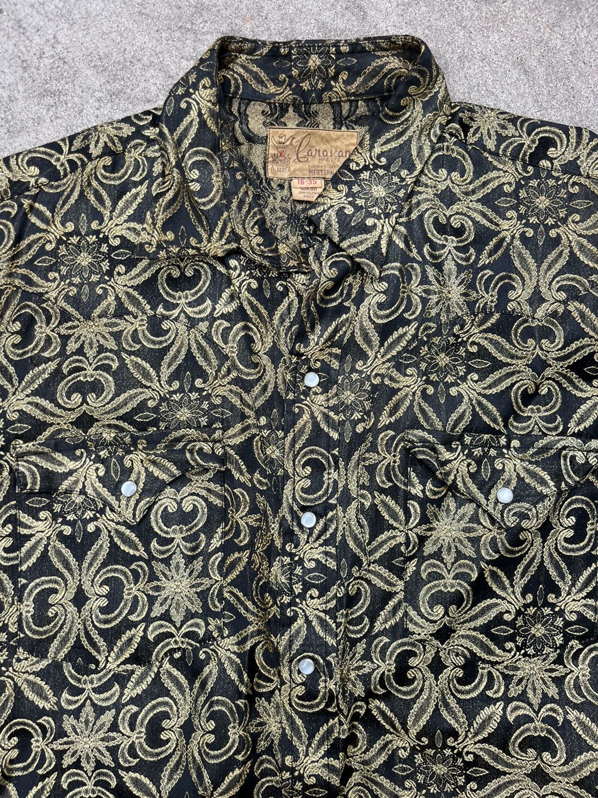 Vintage Vintage Western Golden Paisley Button Up Size US M / EU 48-50 / 2 - 2 Thumbnail