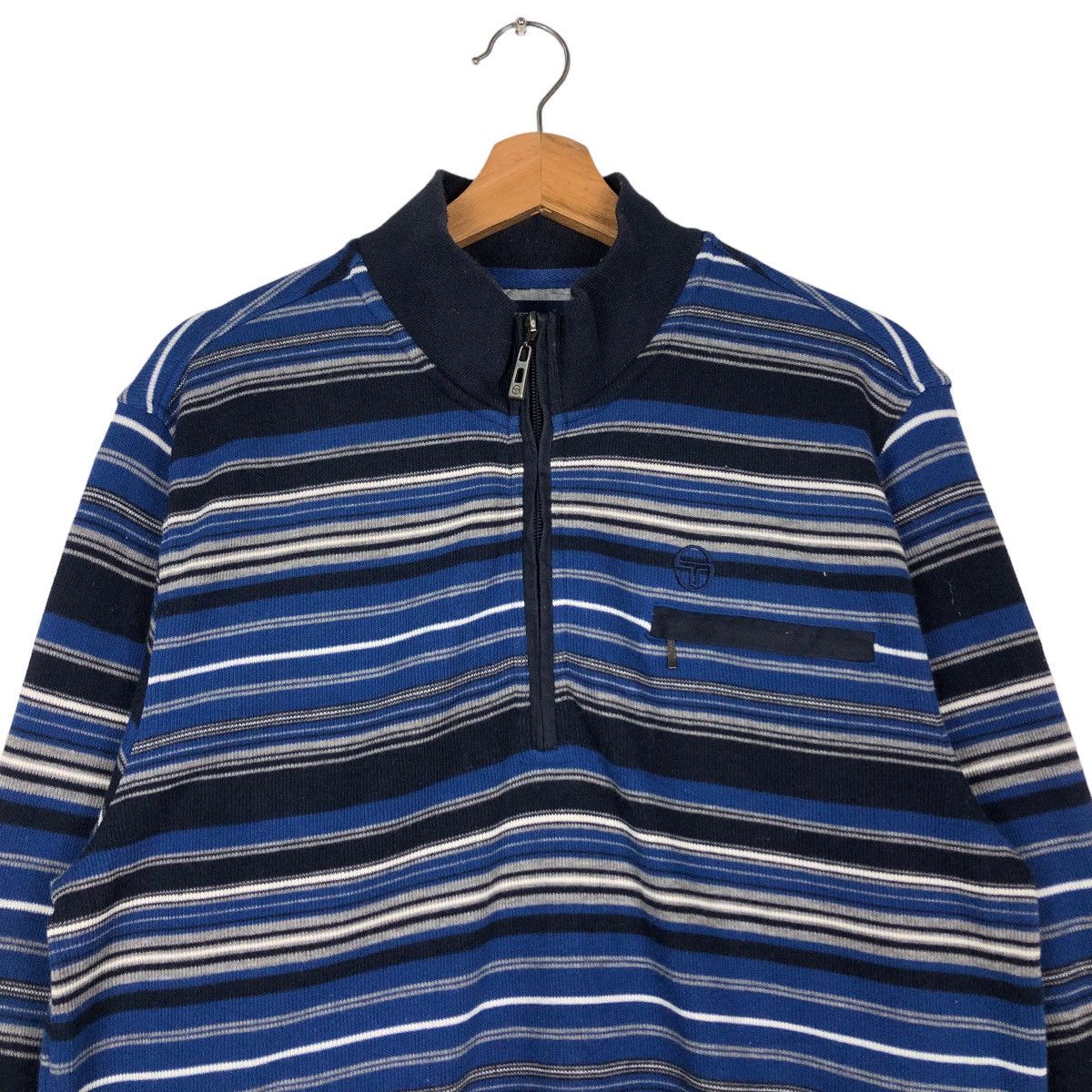 Japanese Brand 🔥Vintage Sergio Tacchini Anorak Long Sleeve Striped Collar Size US L / EU 52-54 / 3 - 3 Thumbnail