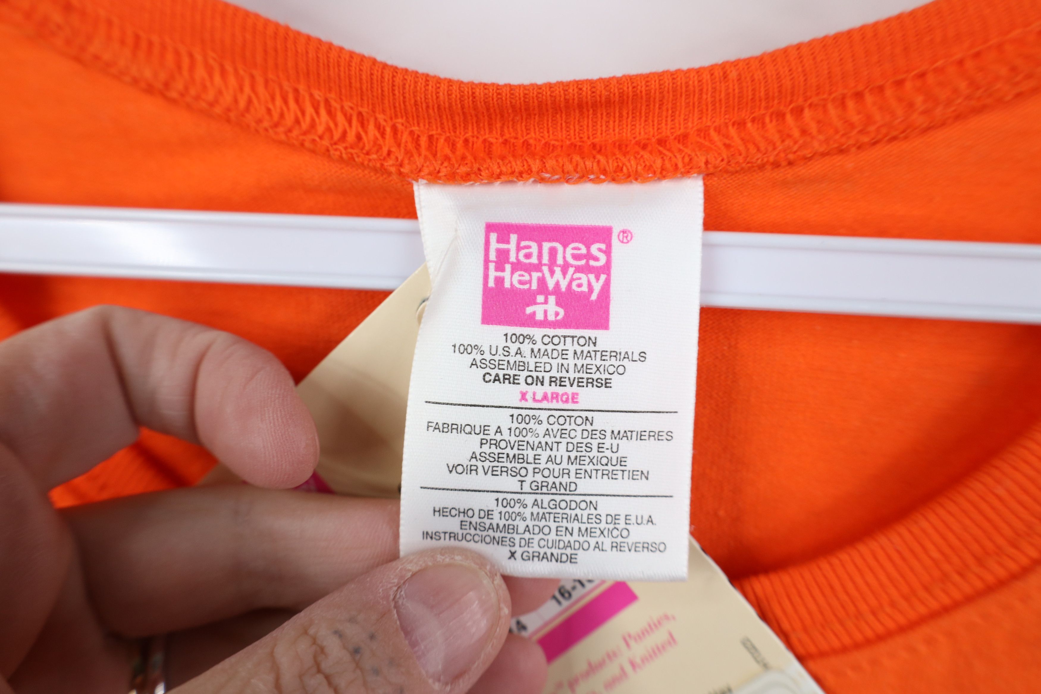 Hanes Deadstock Vintage 90s Hanes Short Sleeve T-Shirt Cotton Size XL / US 12-14 / IT 48-50 - 7 Thumbnail