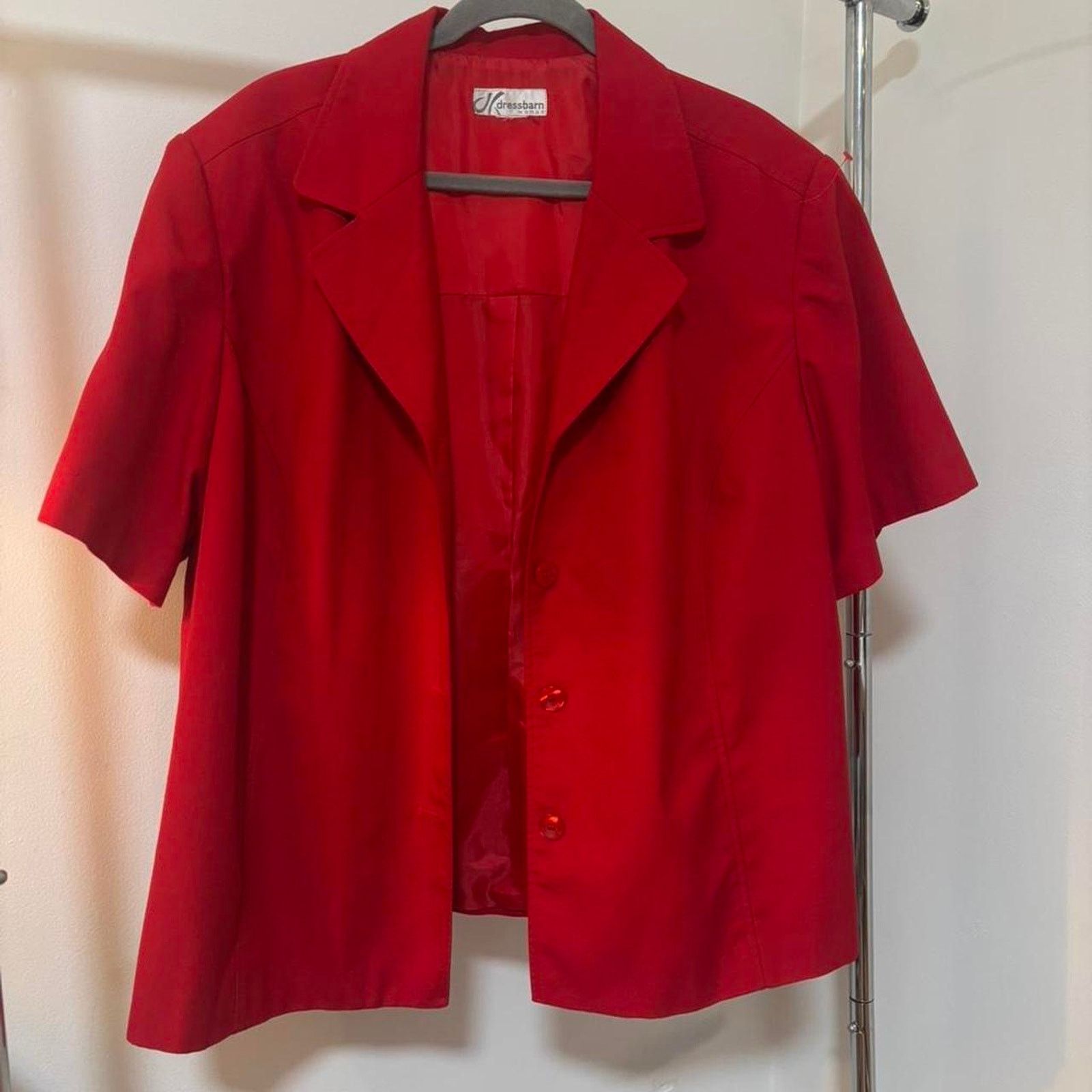 Other Vintage Dressbarn Red Short Sleeve Blazer Jacket Women’s Size L / US 10 / IT 46 - 1 Thumbnail