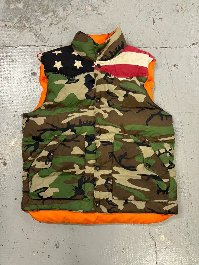 Polo Ralph Lauren 2010s Ralph Lauren Denim & Supply Orange Camo Reversible Puffer Vest Size US M / EU 48-50 / 2 - 1 Thumbnail