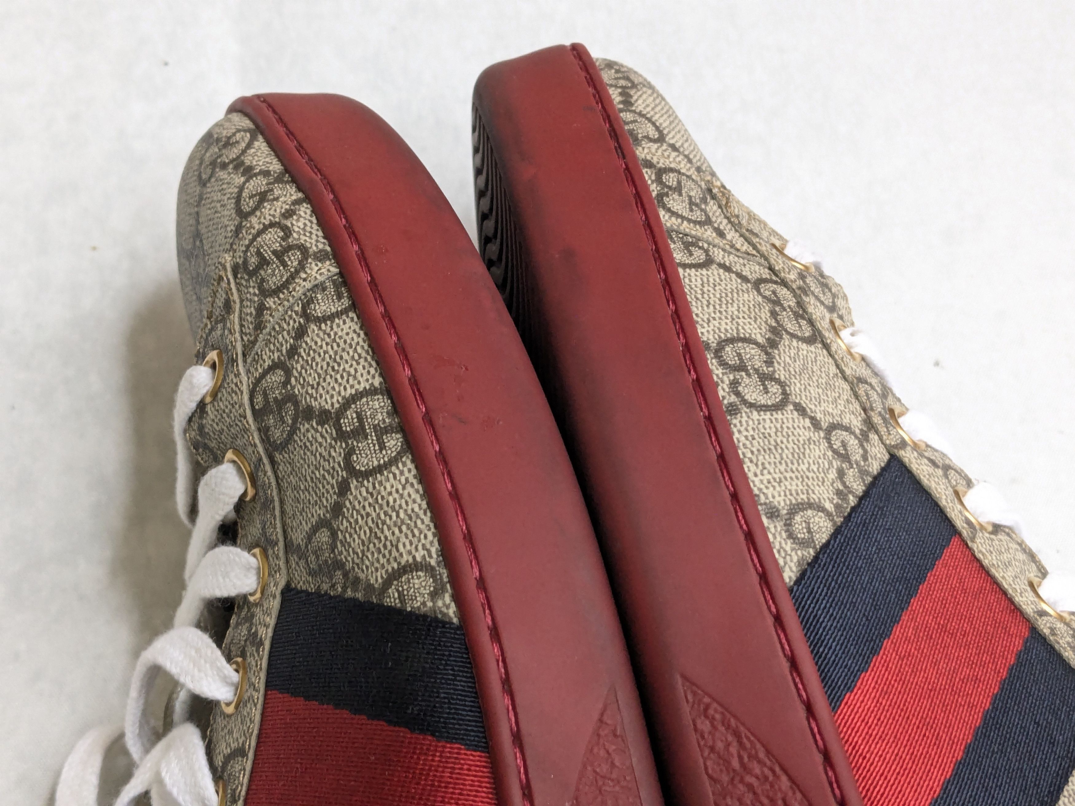 Gucci Gucci Ace Supreme Sneakers 12.5 Monogram Logo Red Size US 12.5 / EU 45-46 - 12 Thumbnail