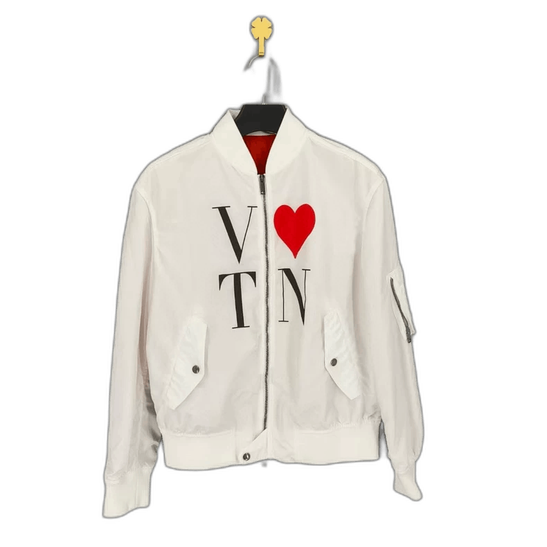 Valentino Valentino White Baseball Jacket for Men and Women Size US M / EU 48-50 / 2 - 1 Thumbnail